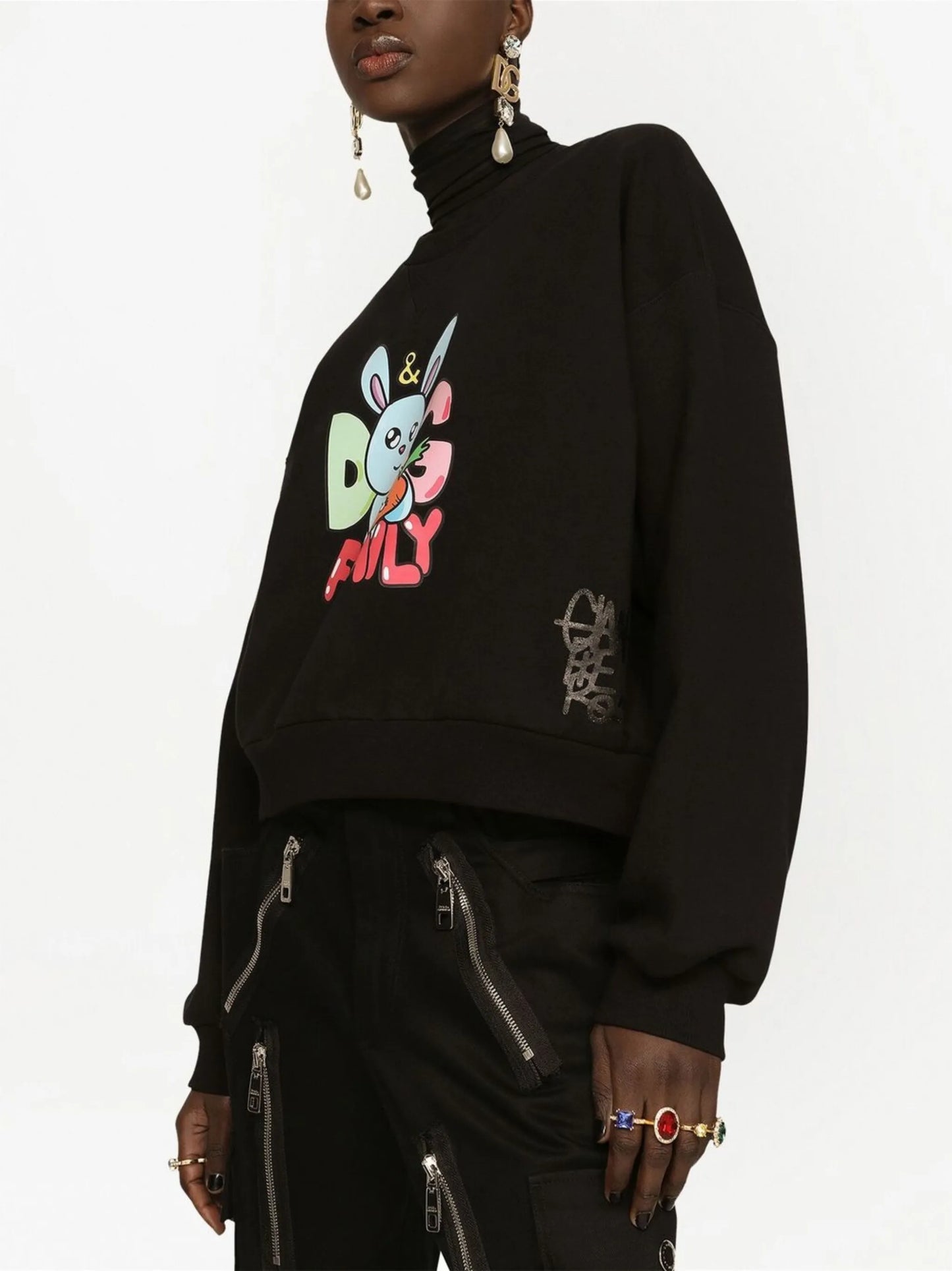 graphic-print cotton-blend sweatshirt