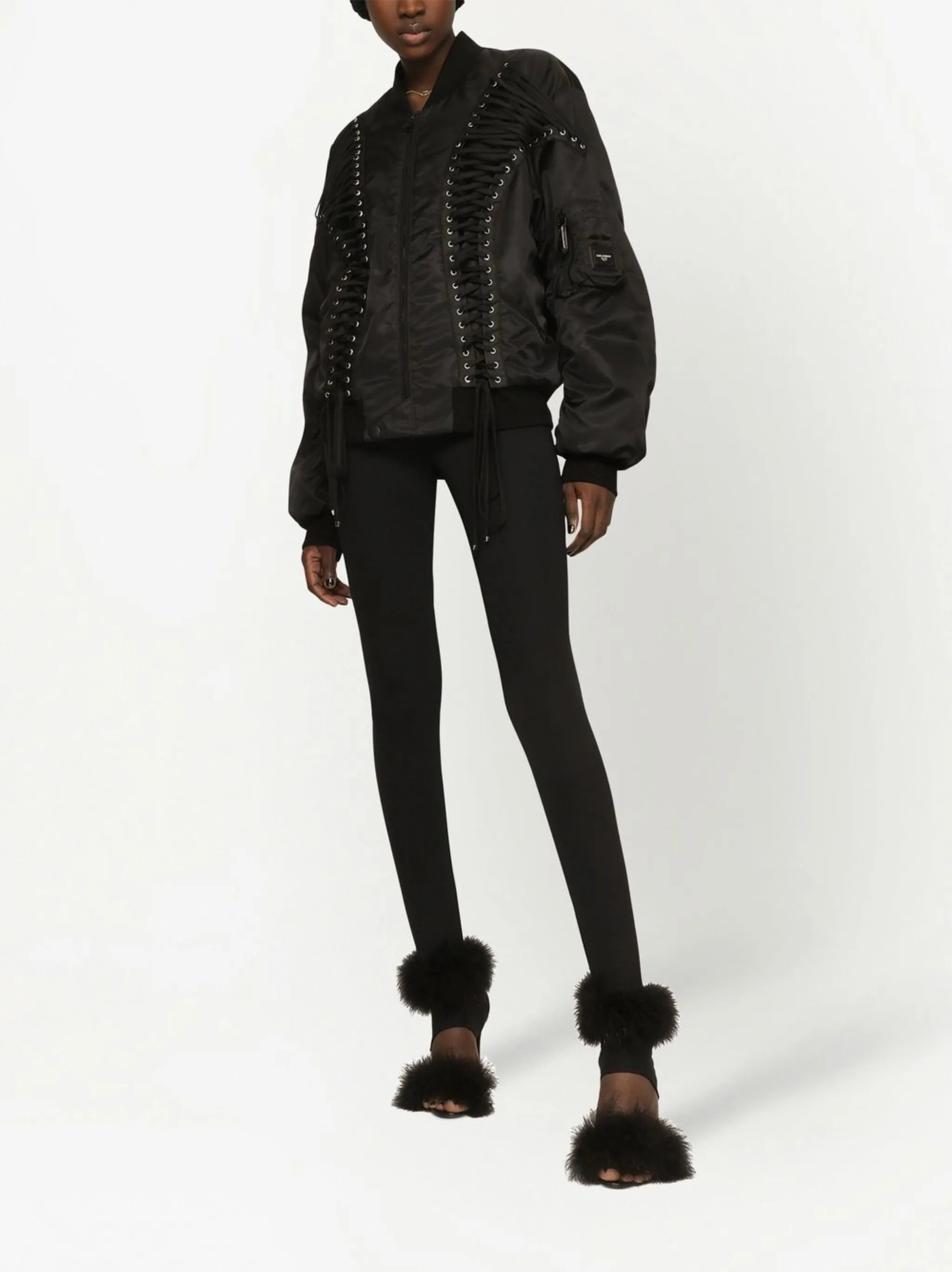 lace-up bomber jacket