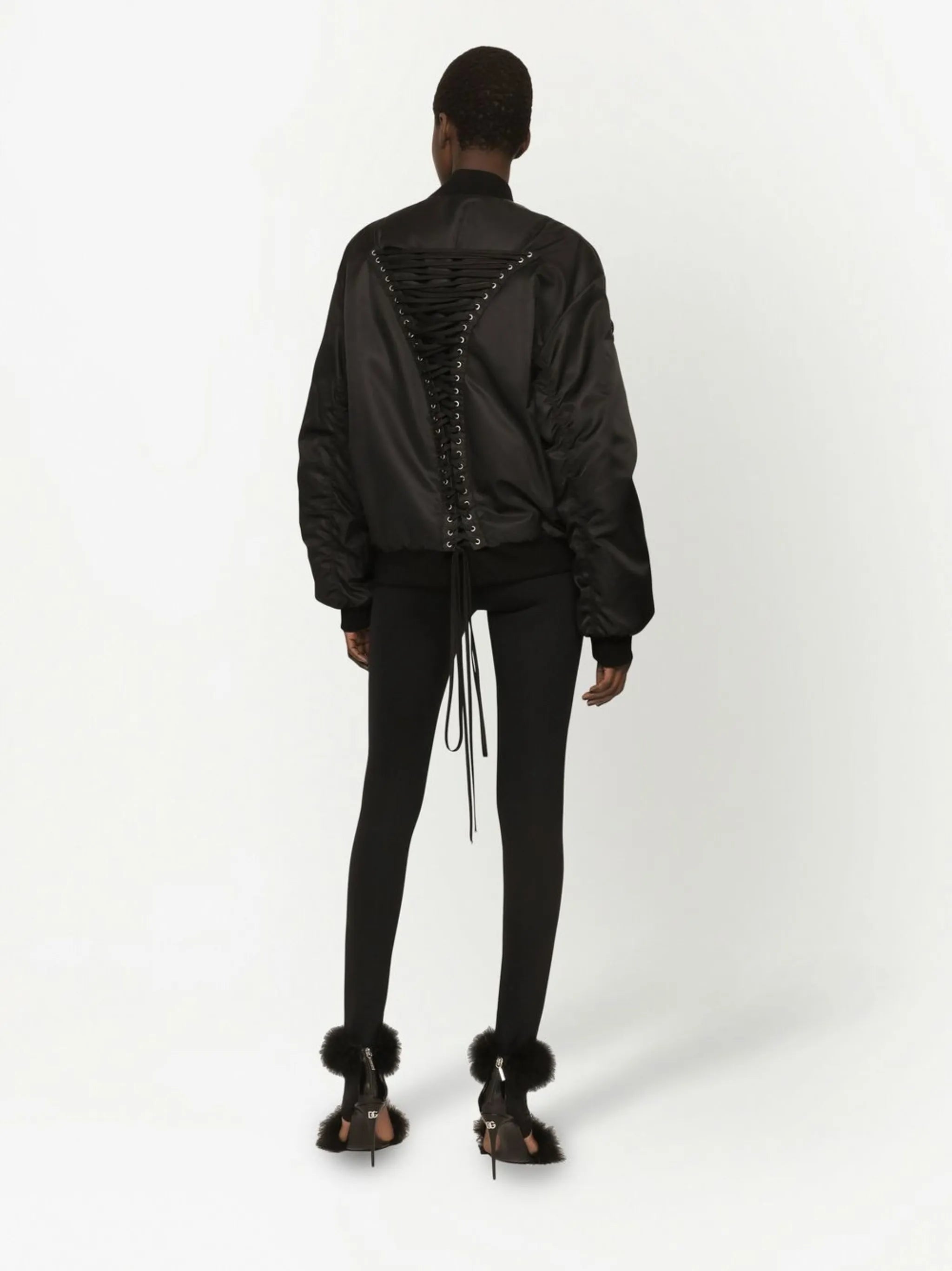 lace-up bomber jacket