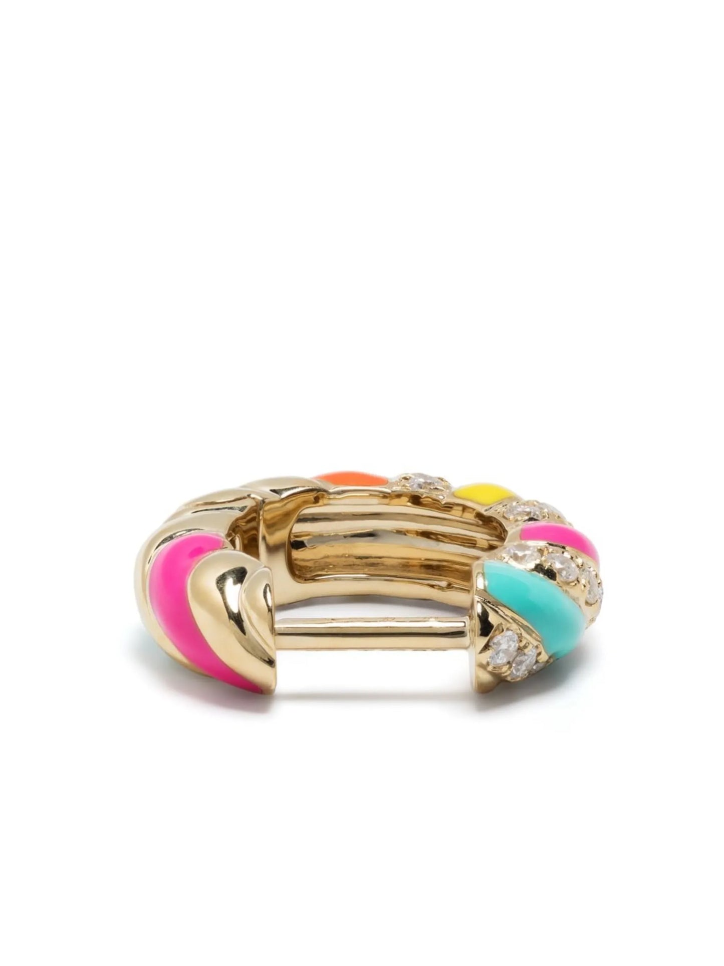 9kt yellow gold diamond huggie hoops