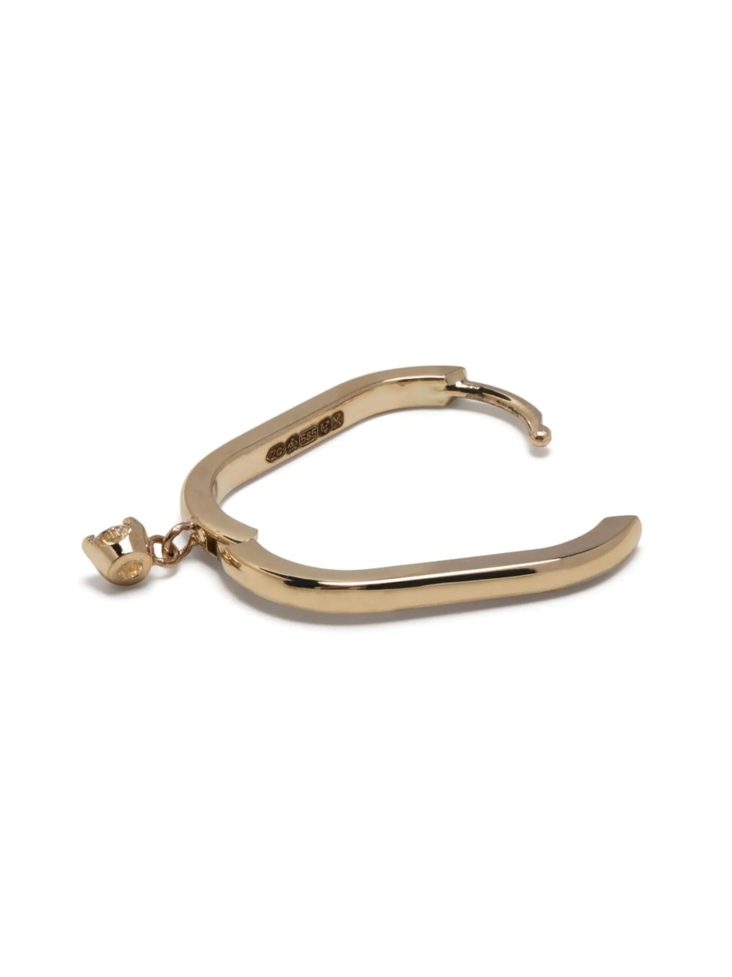14kt yellow gold Large Oval diamond hoops