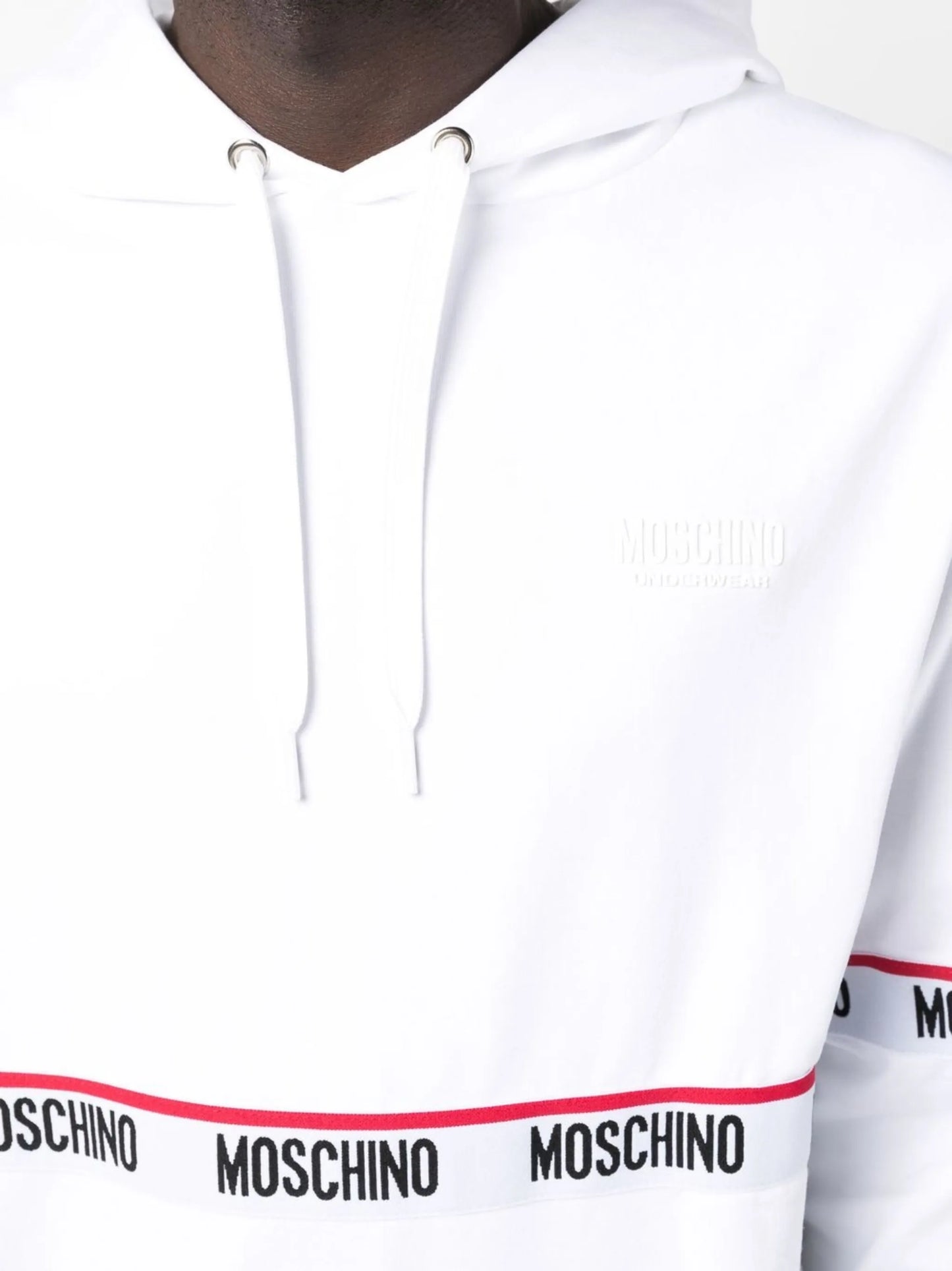 logo-tape drawstring hoodie