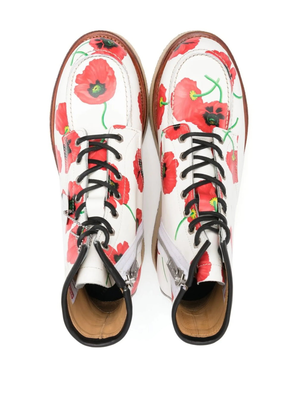 Yama floral-print lace-up boots