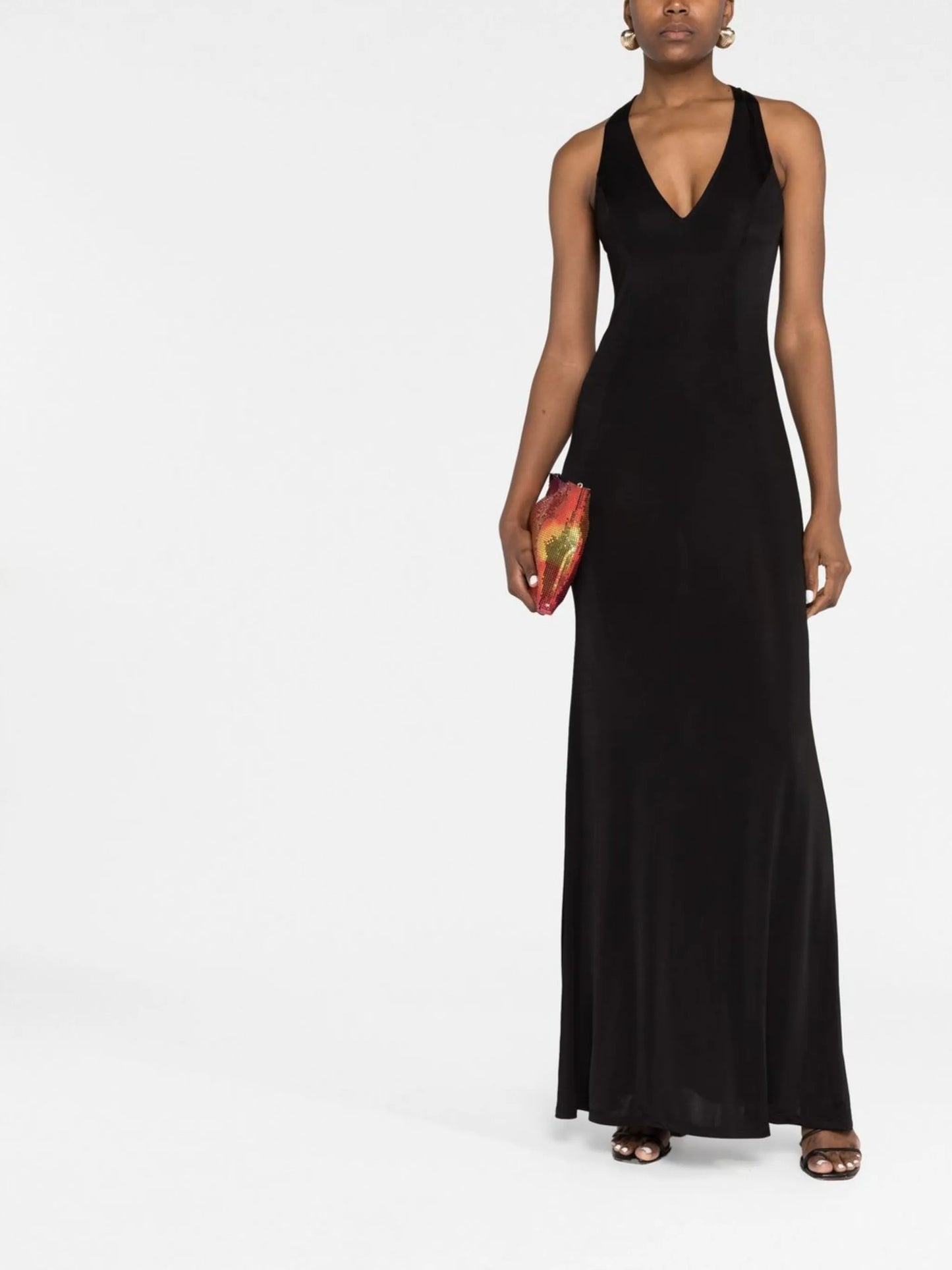 Black High Sea Open Back Maxi Dress