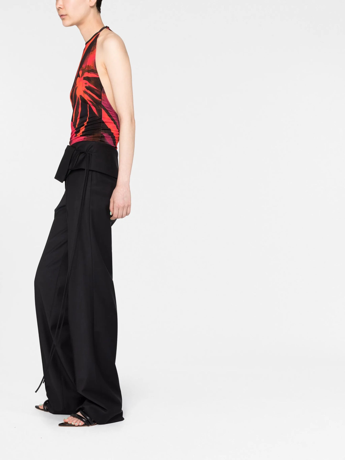 Queen's Gambit-print halterneck top