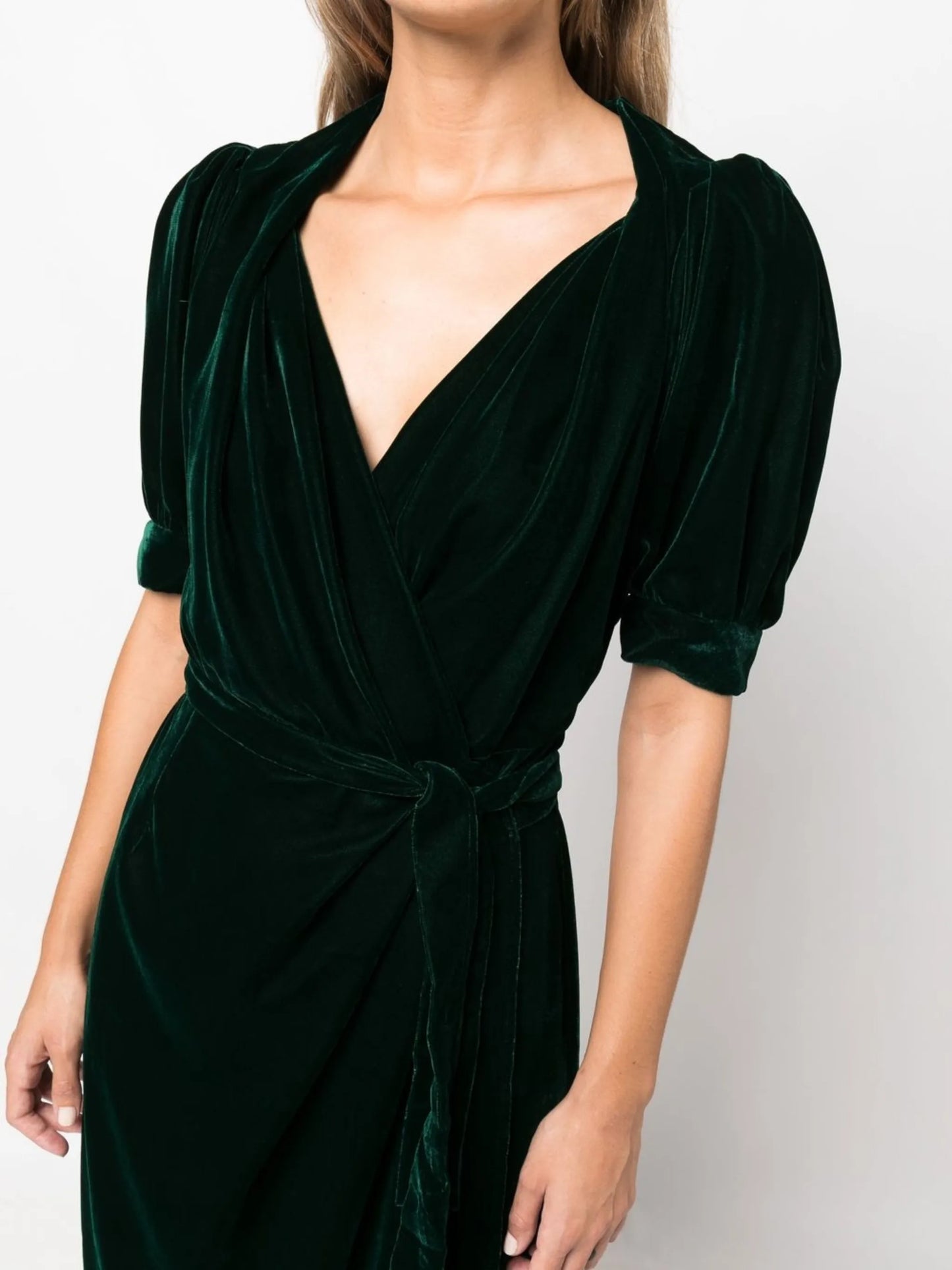 velvet wrap dress