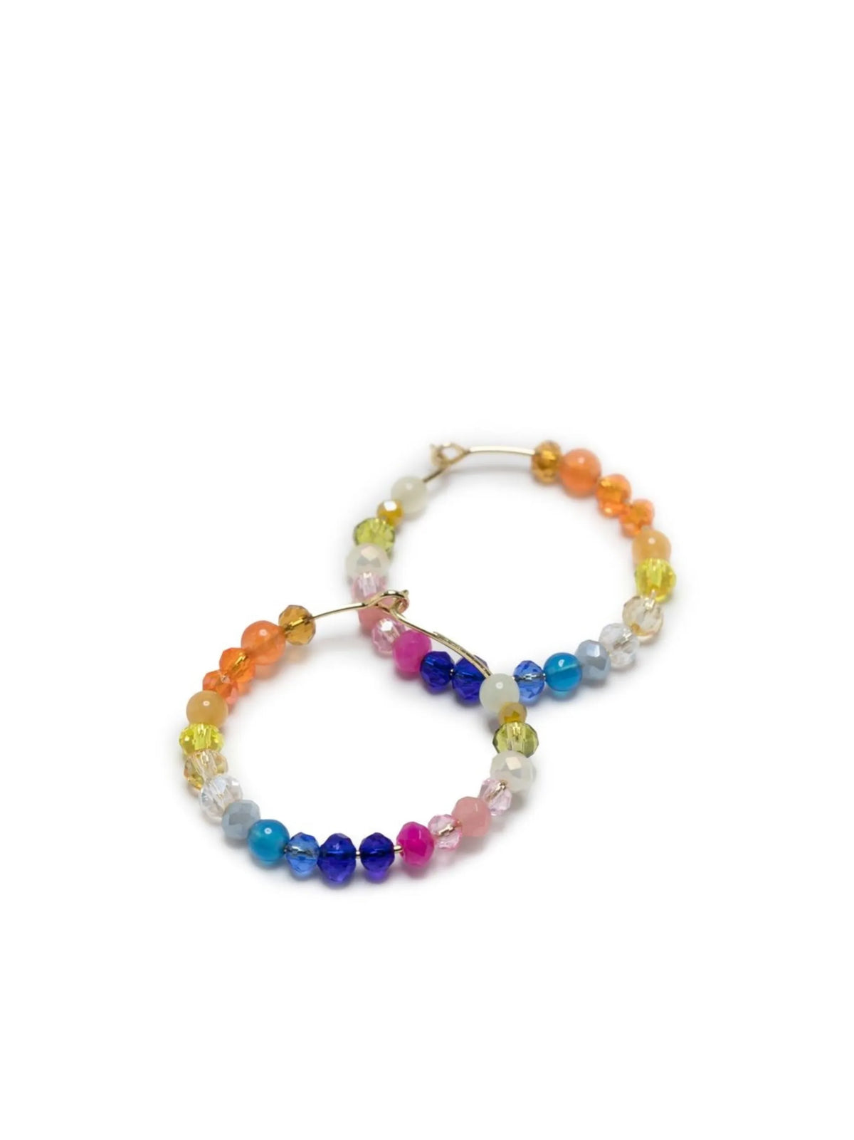 bead-detail hoop earrings