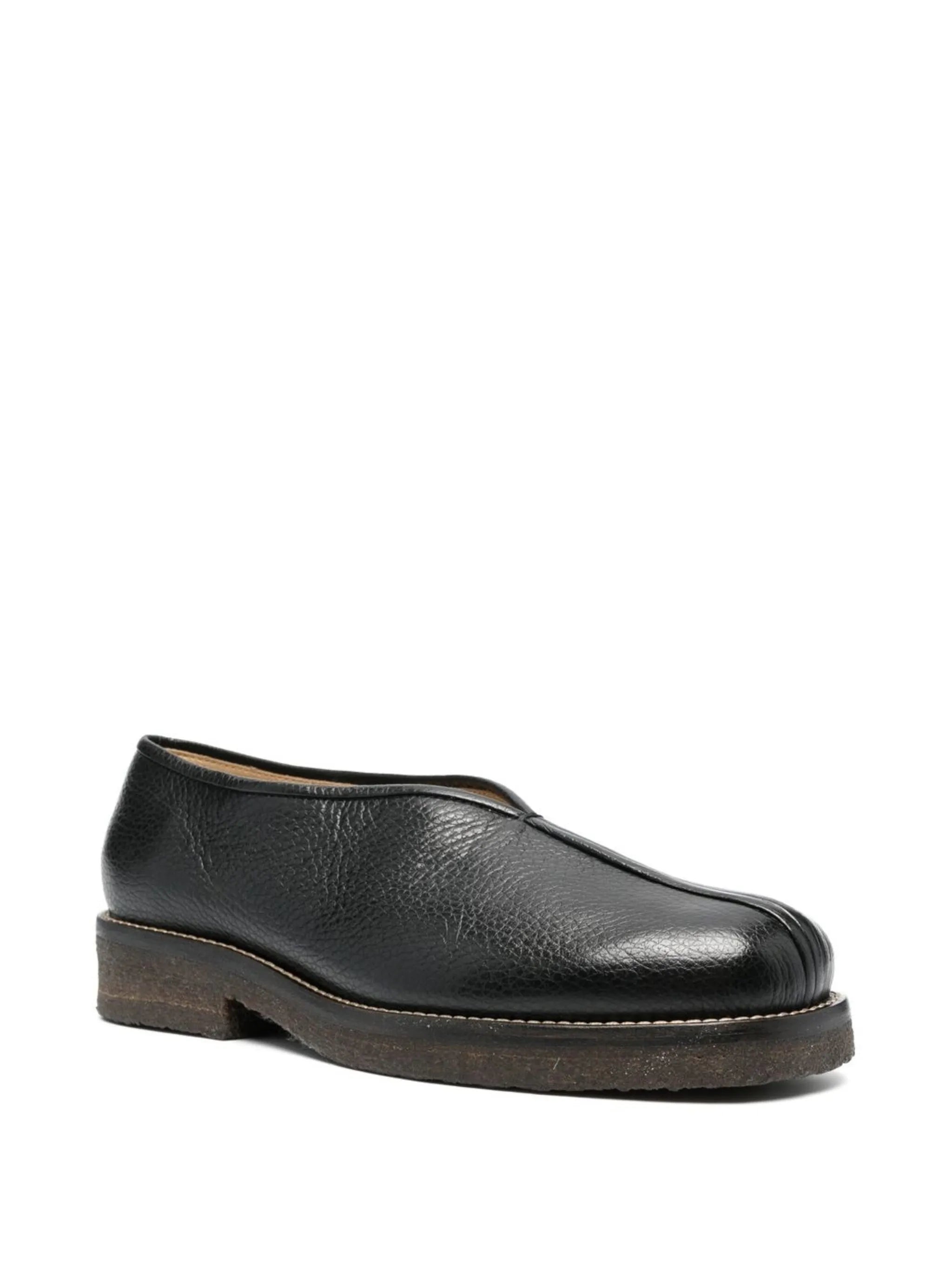 pebbled cropped loafers