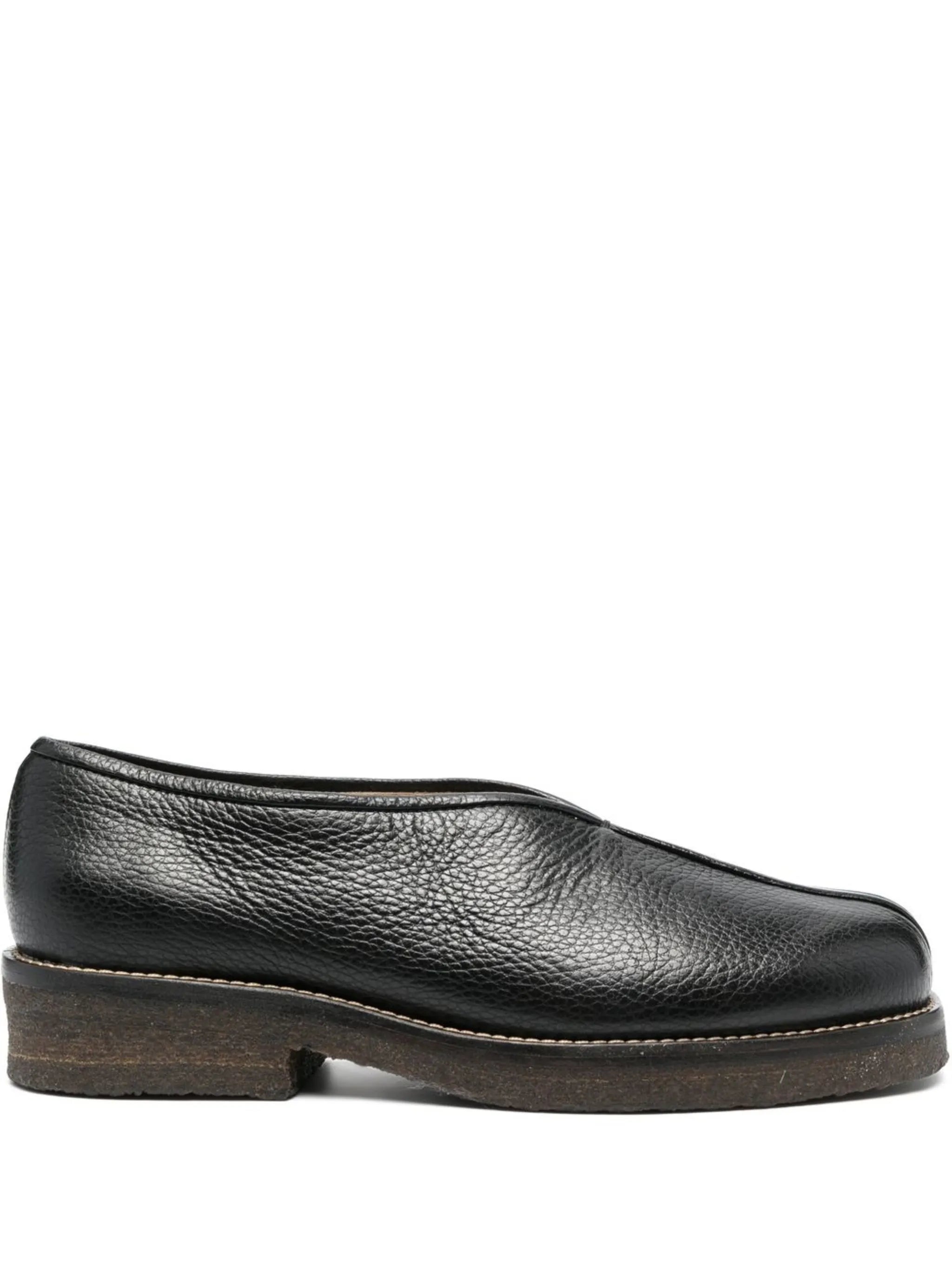 pebbled cropped loafers