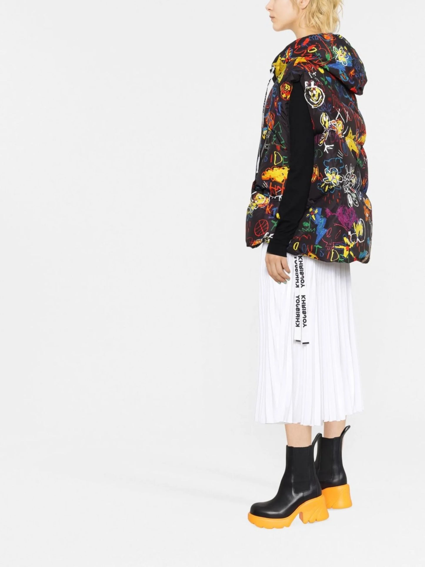 graphic-print sleeveless jacket