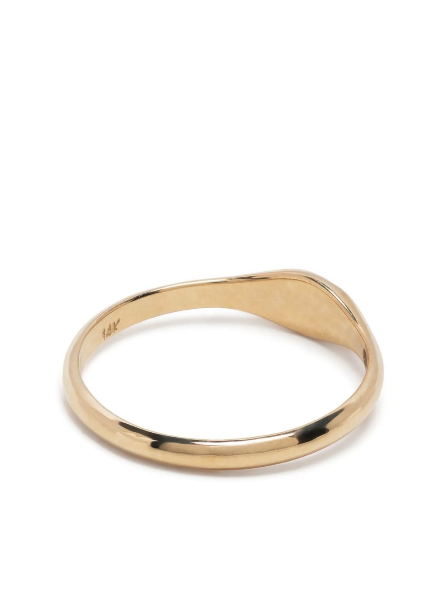 14kt yellow gold diamond signet ring