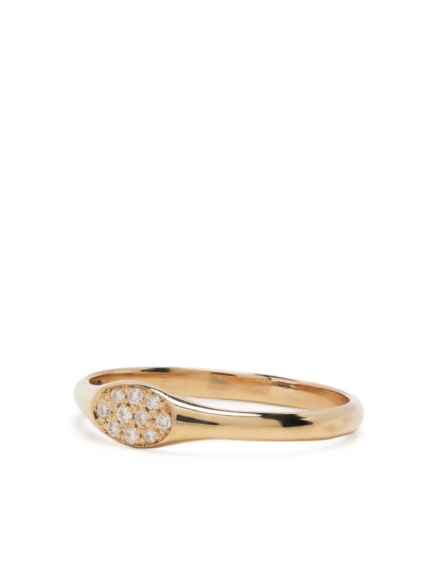 14kt yellow gold diamond signet ring