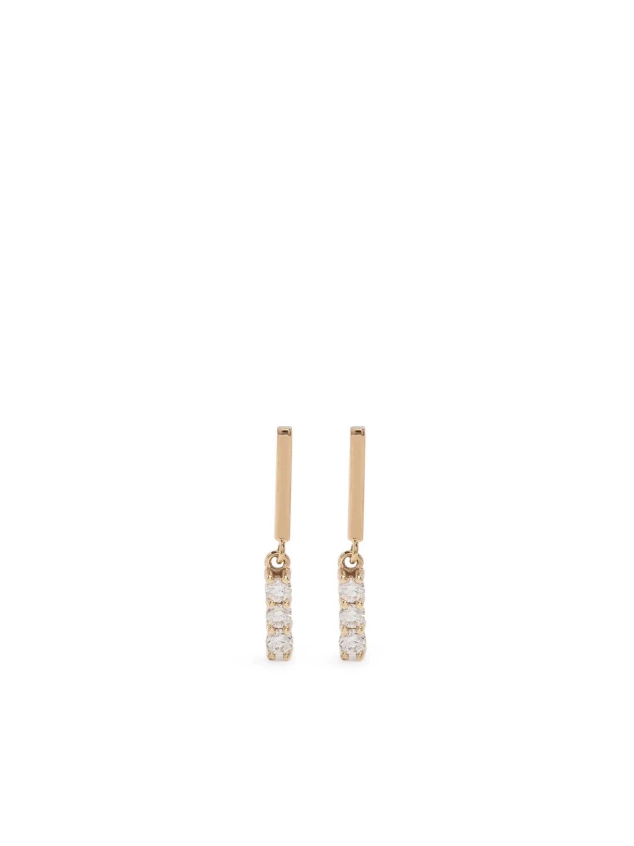 14kt yellow gold Bar diamond drop earrings