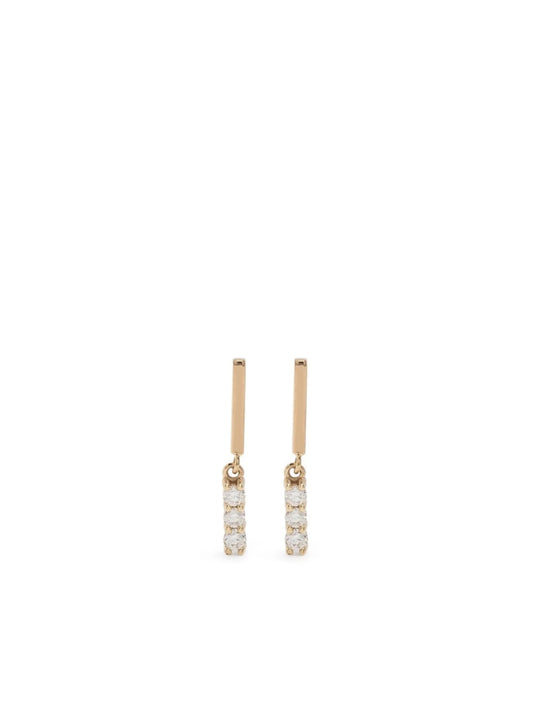 14kt yellow gold Bar diamond drop earrings