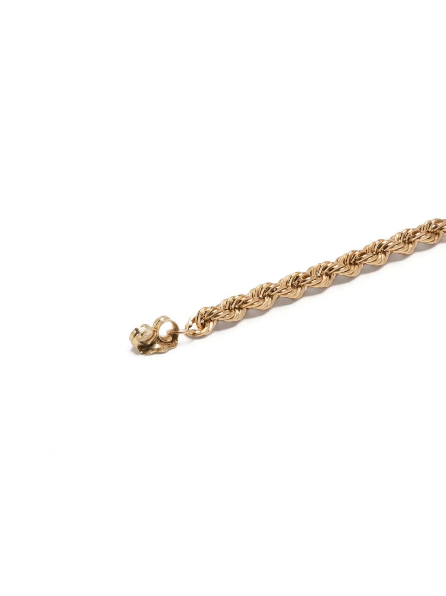 14kt yellow gold Rope Chain diamond hoop earrings