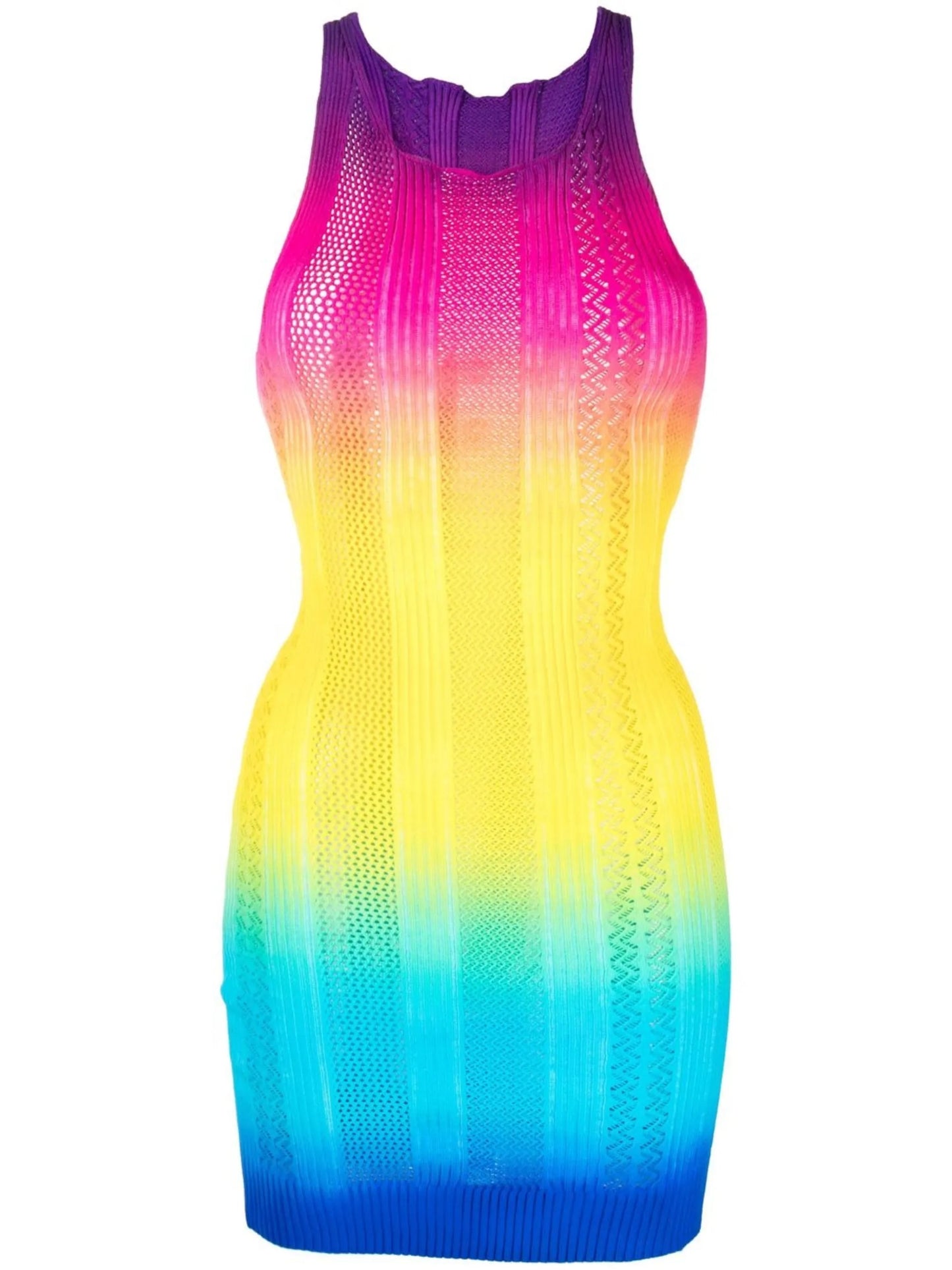Ombré-effect knitted minidress