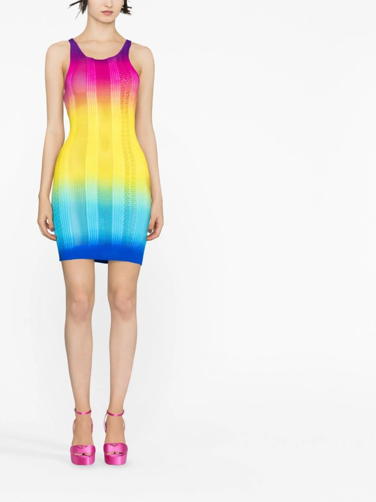 Ombré-effect knitted minidress
