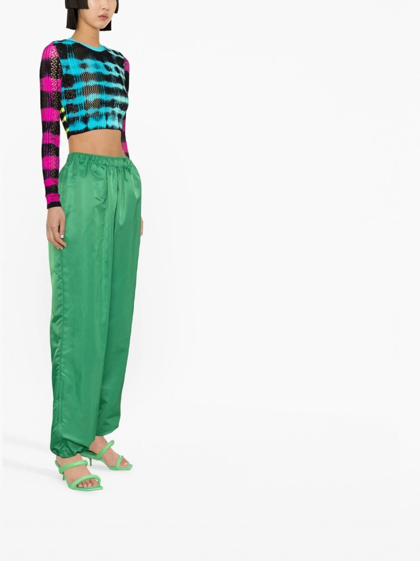 tie-dye long-sleeve crop top
