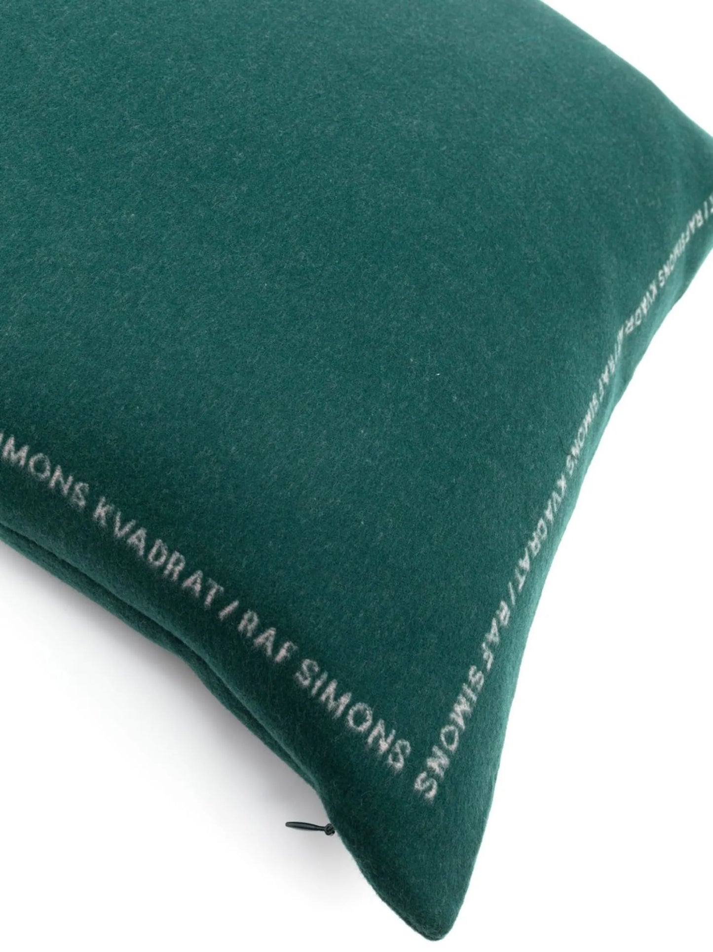 x Raf Simons logo-border virgin wool cushion