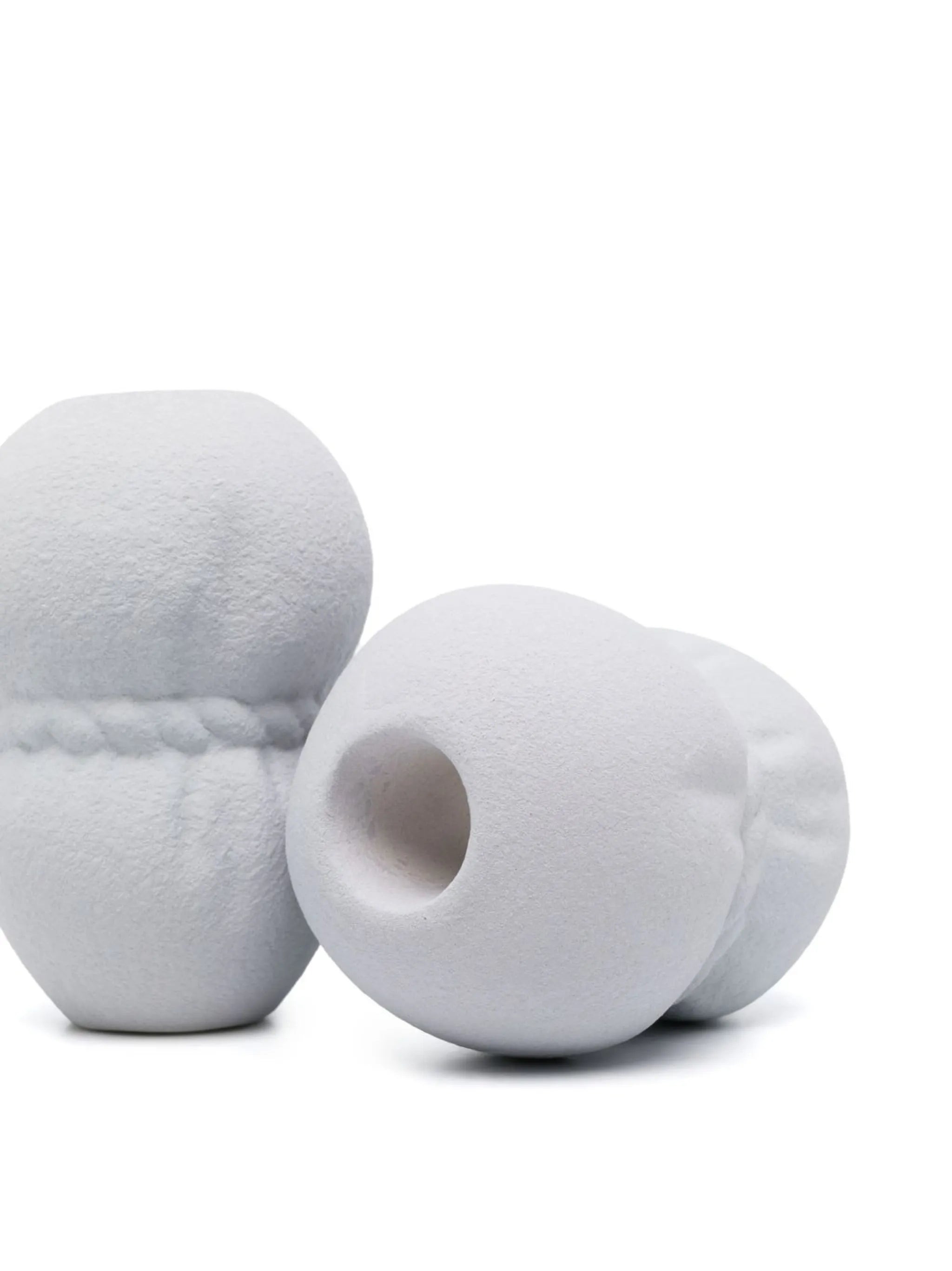 rope ceramic set of two candle holders