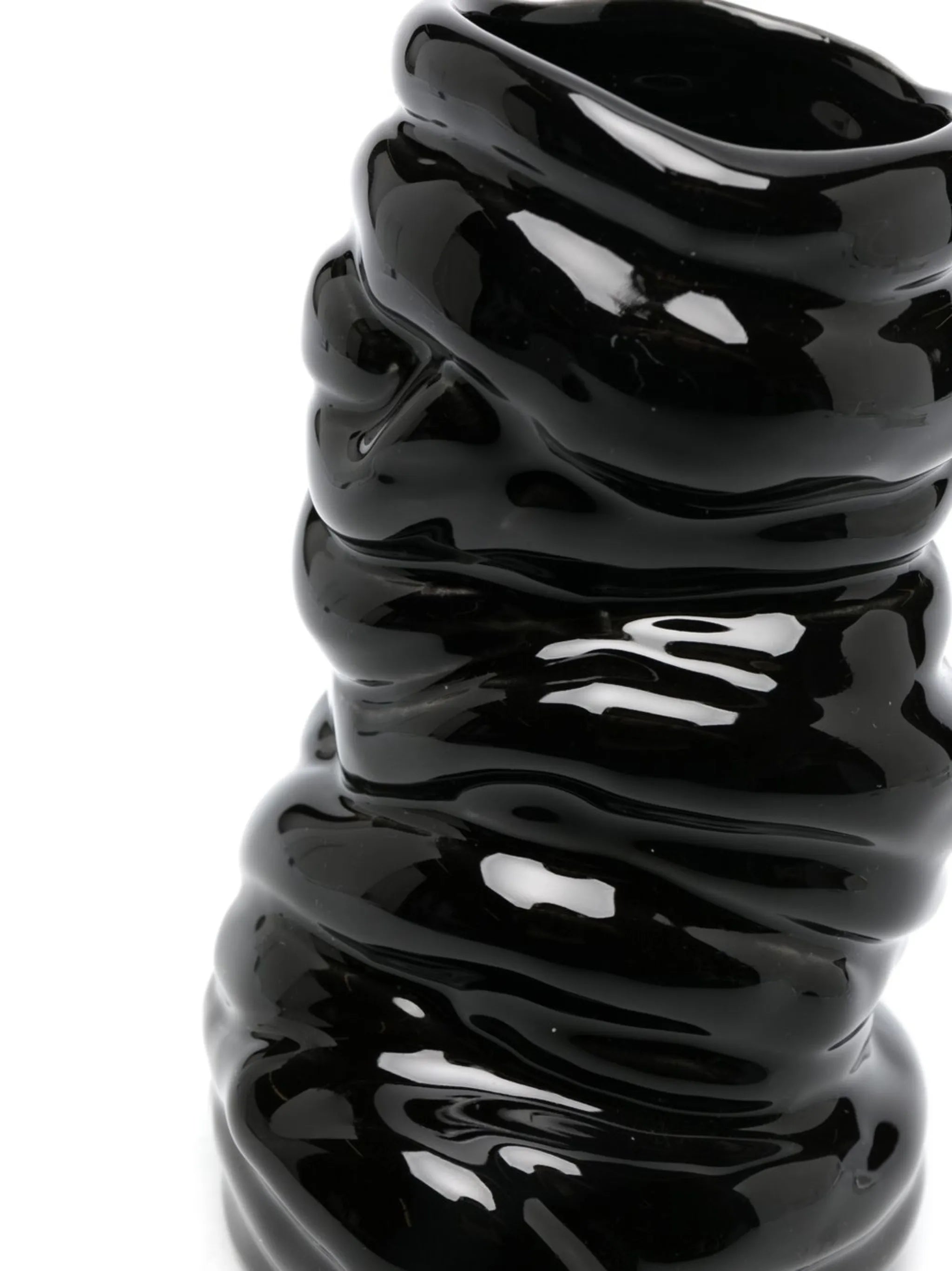ridged asymmetric small vase