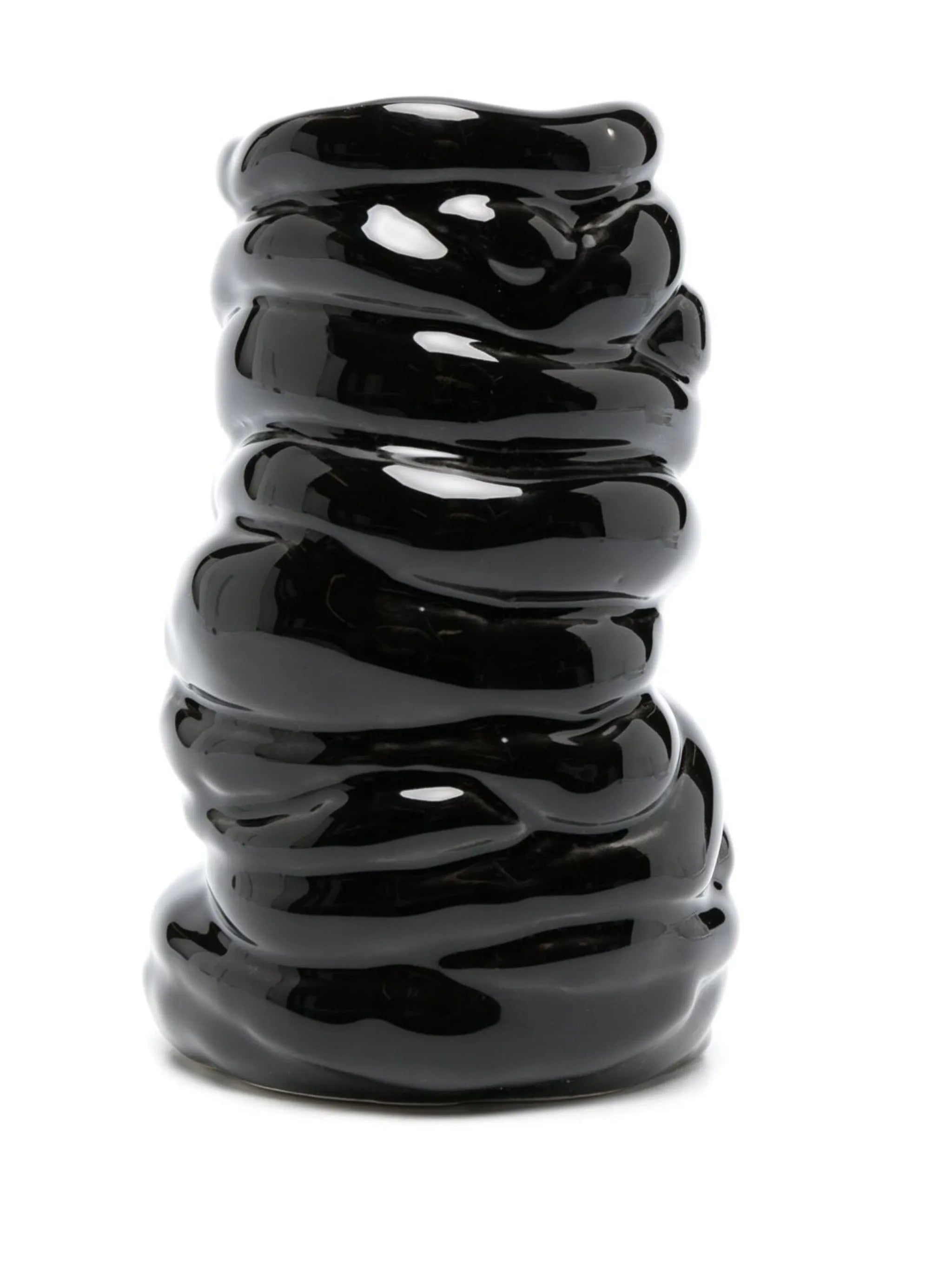 ridged asymmetric small vase