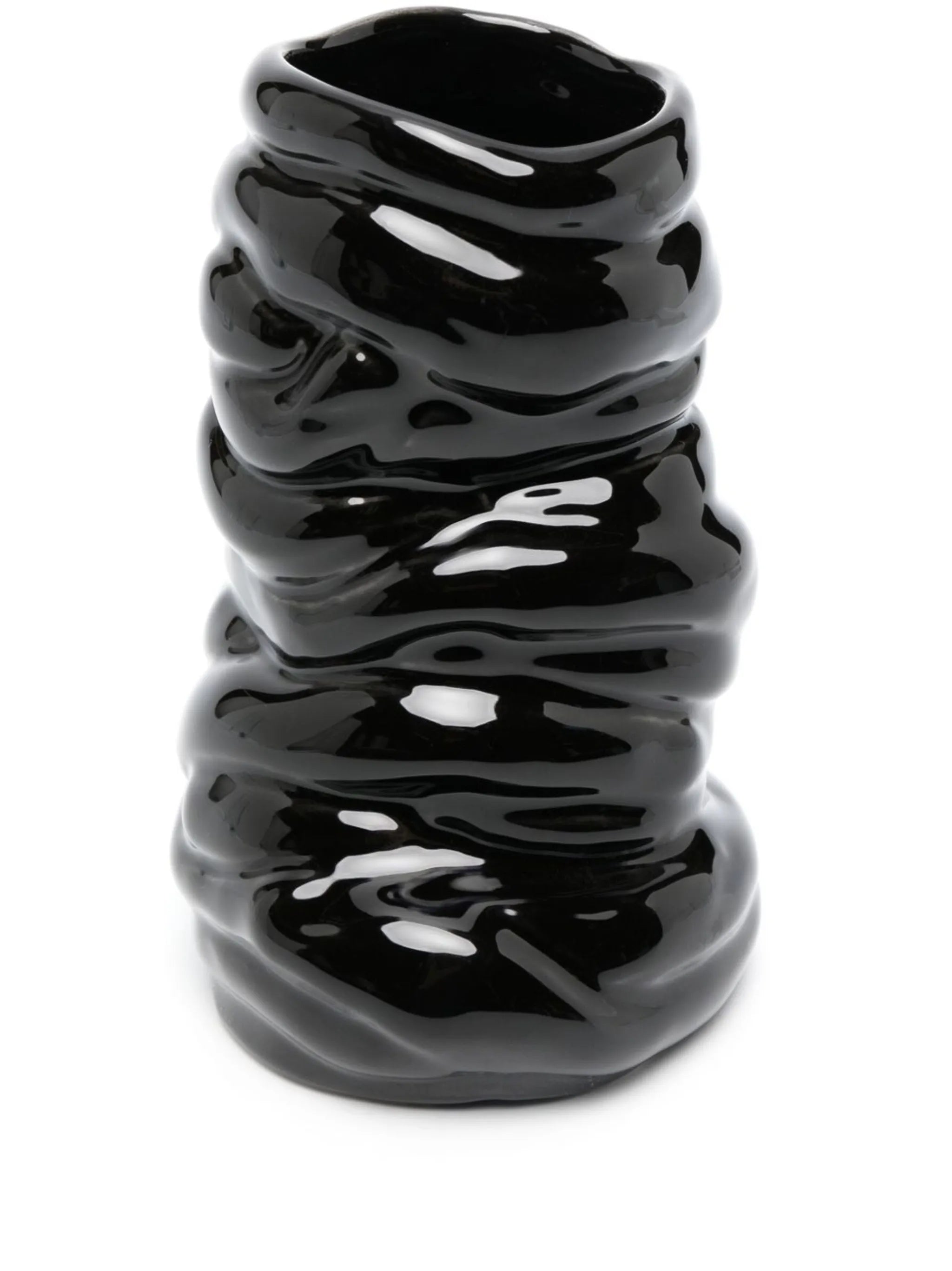 ridged asymmetric small vase