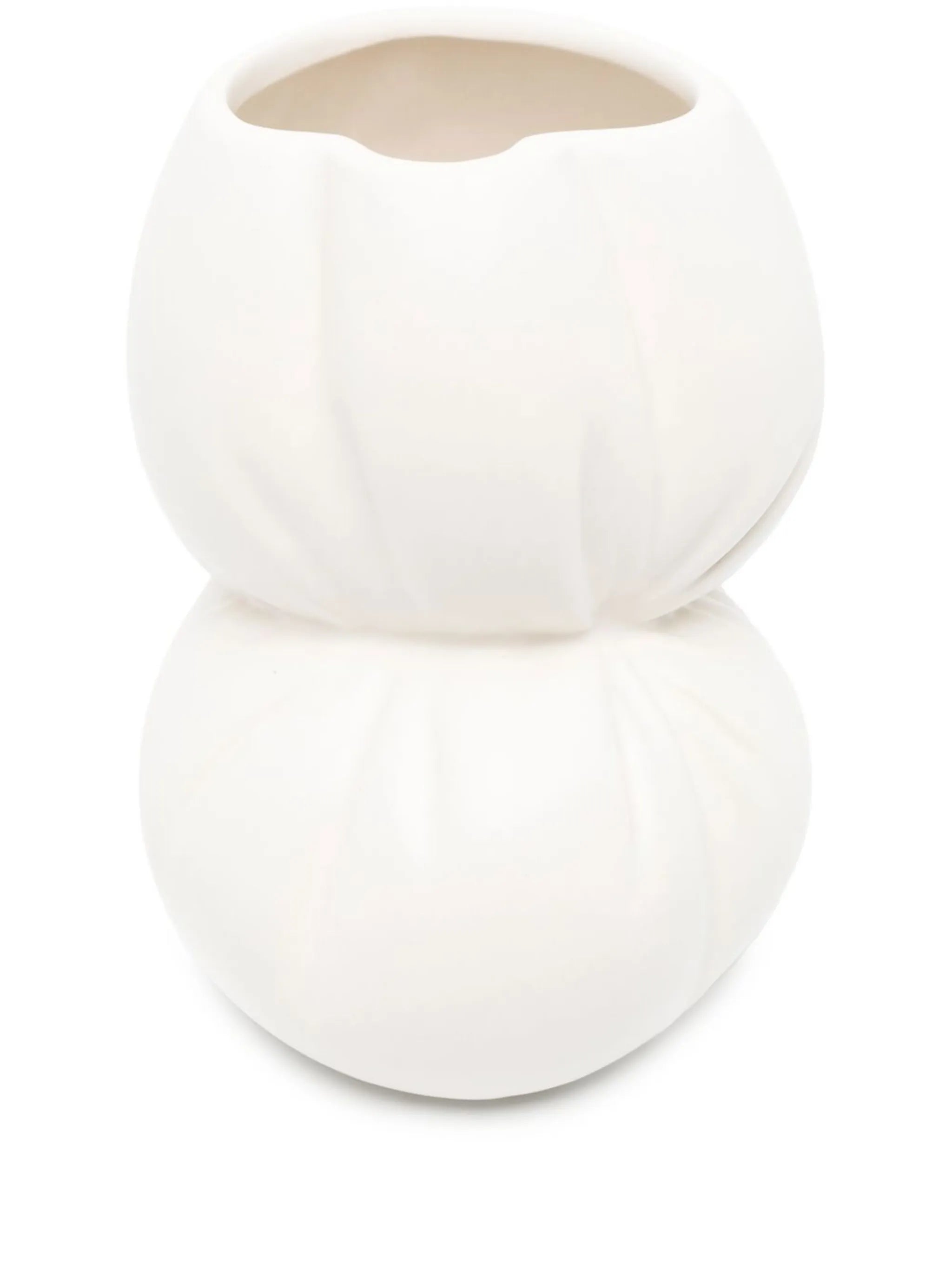Squeezed tall ceramic vase