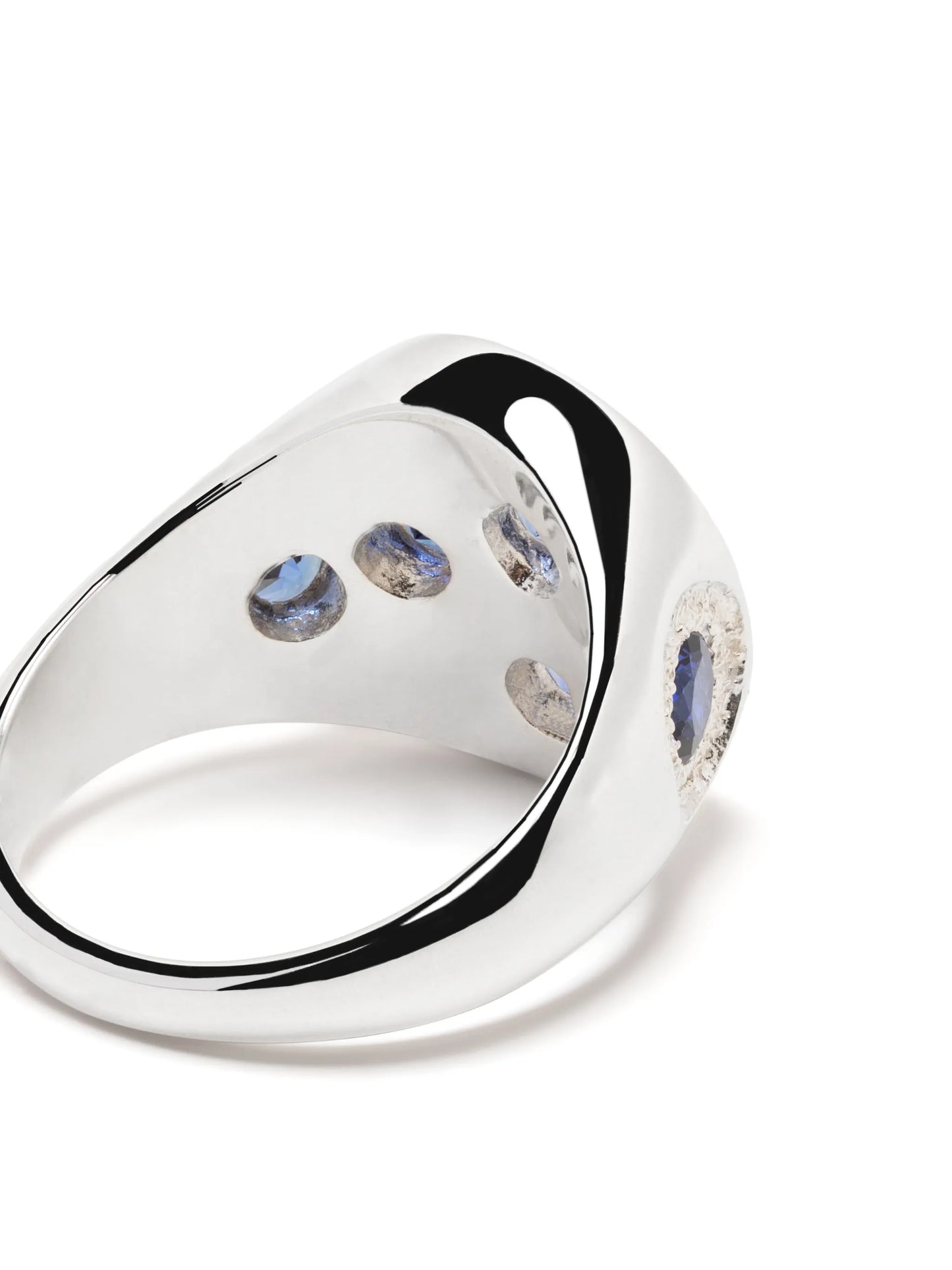 Chloroplast sapphire signet ring
