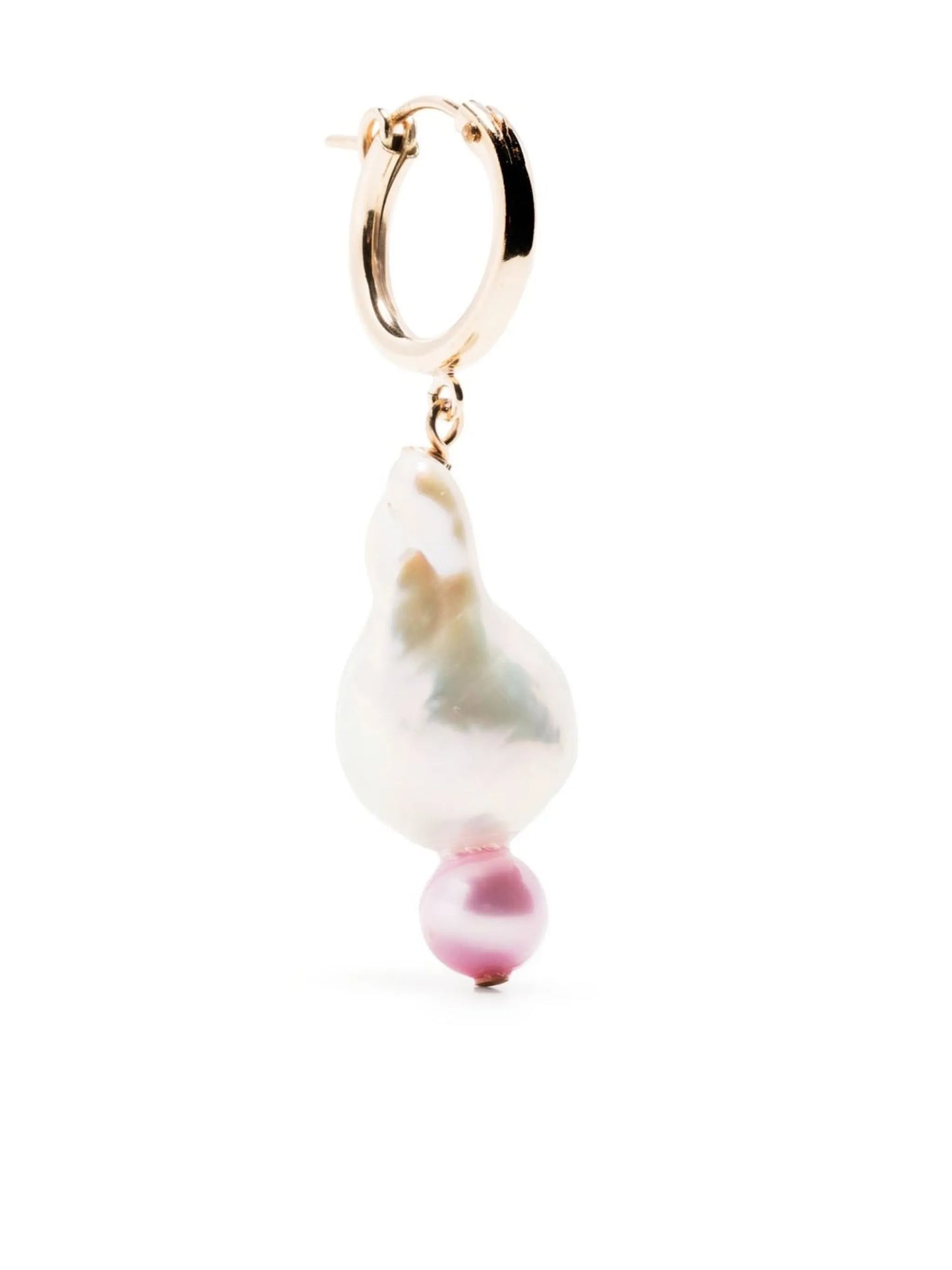 fireball pearl drop hoop earring