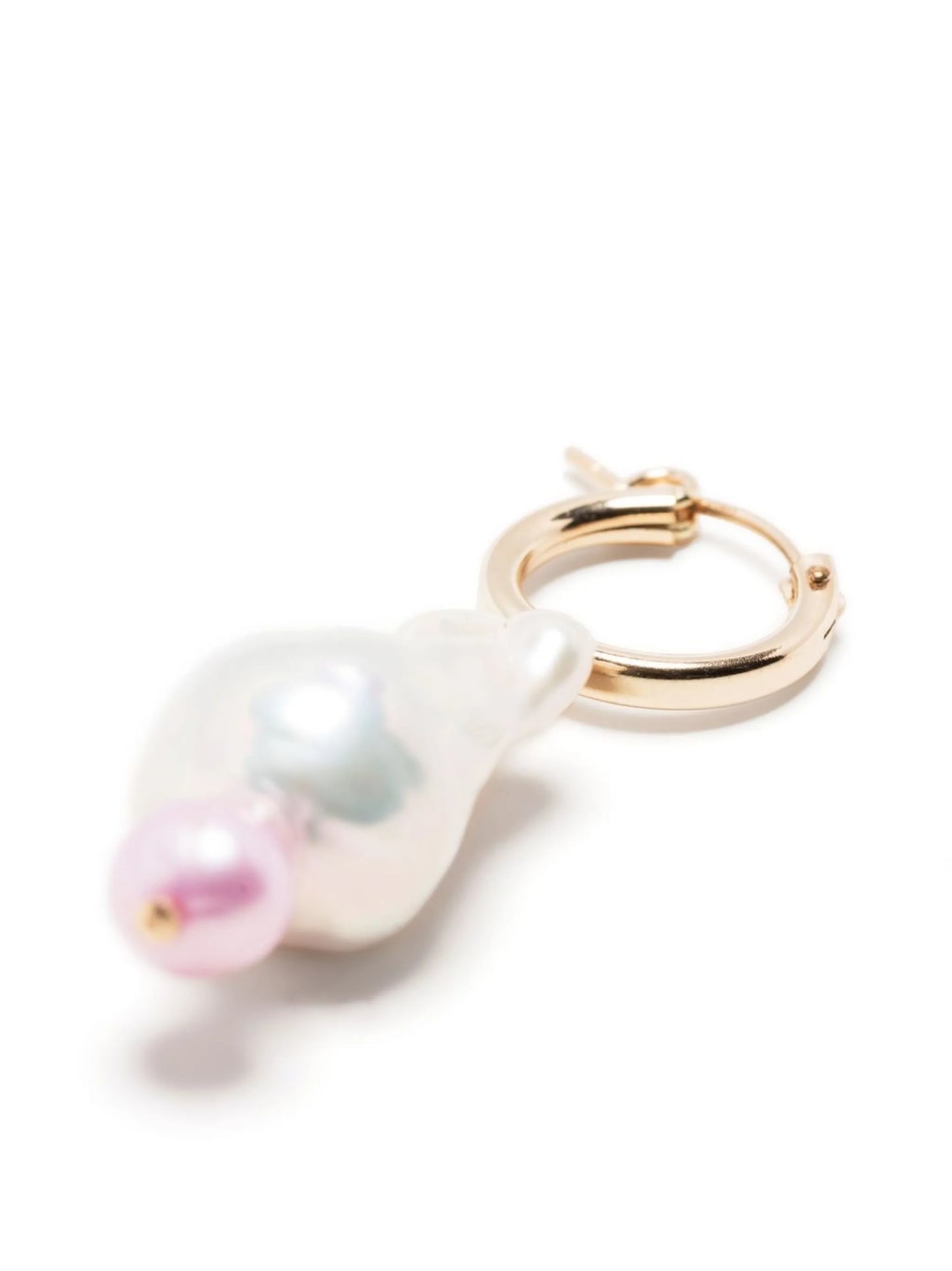fireball pearl drop hoop earring