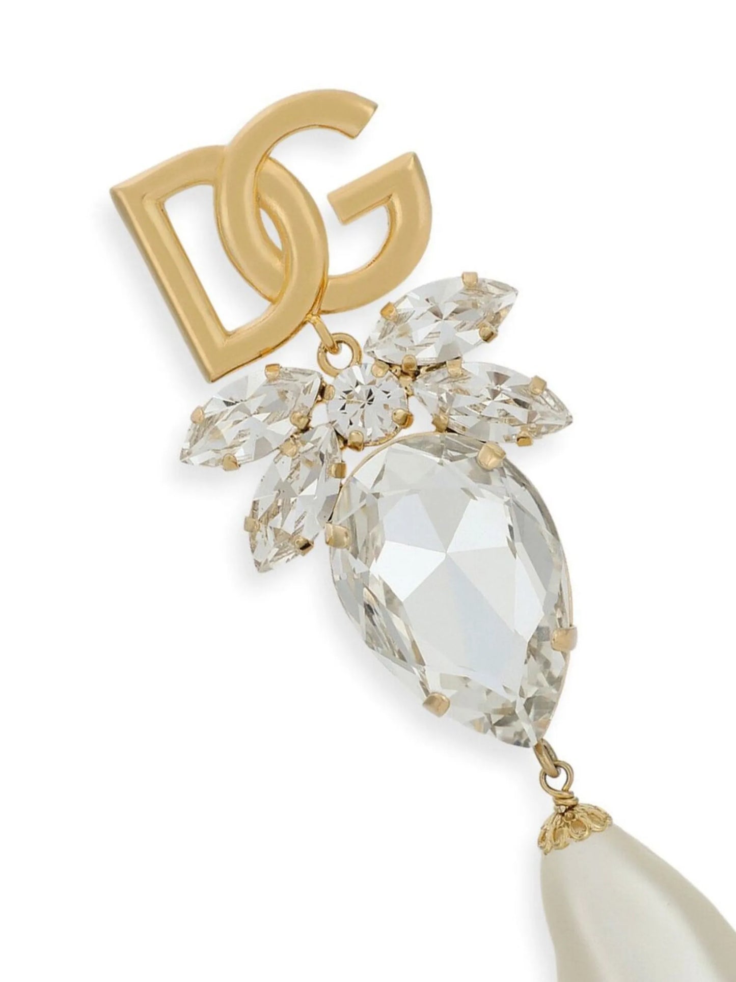 logo-lettering crystal-embellishment drop earrings