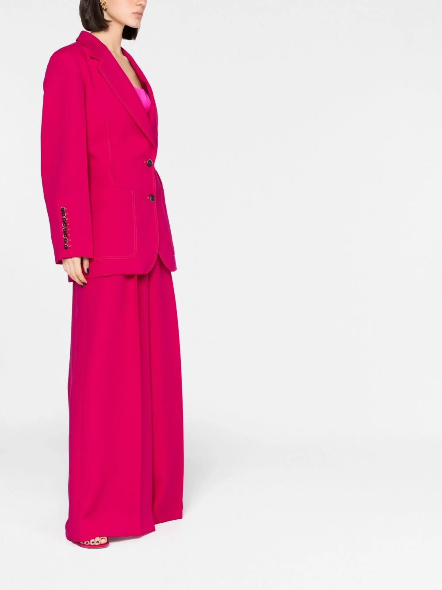 ruched-detail single-breasted blazer