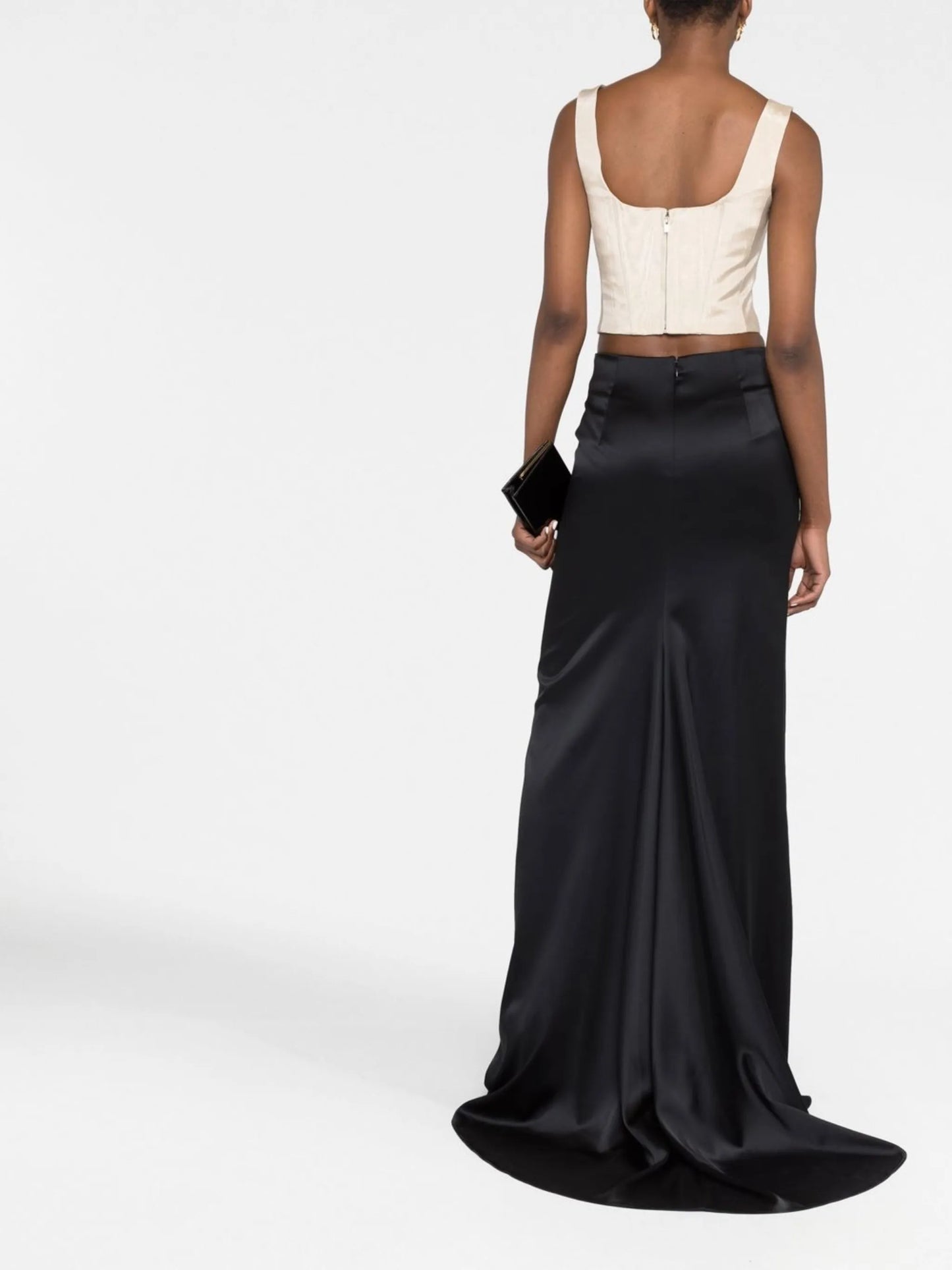 Moire corset-style top
