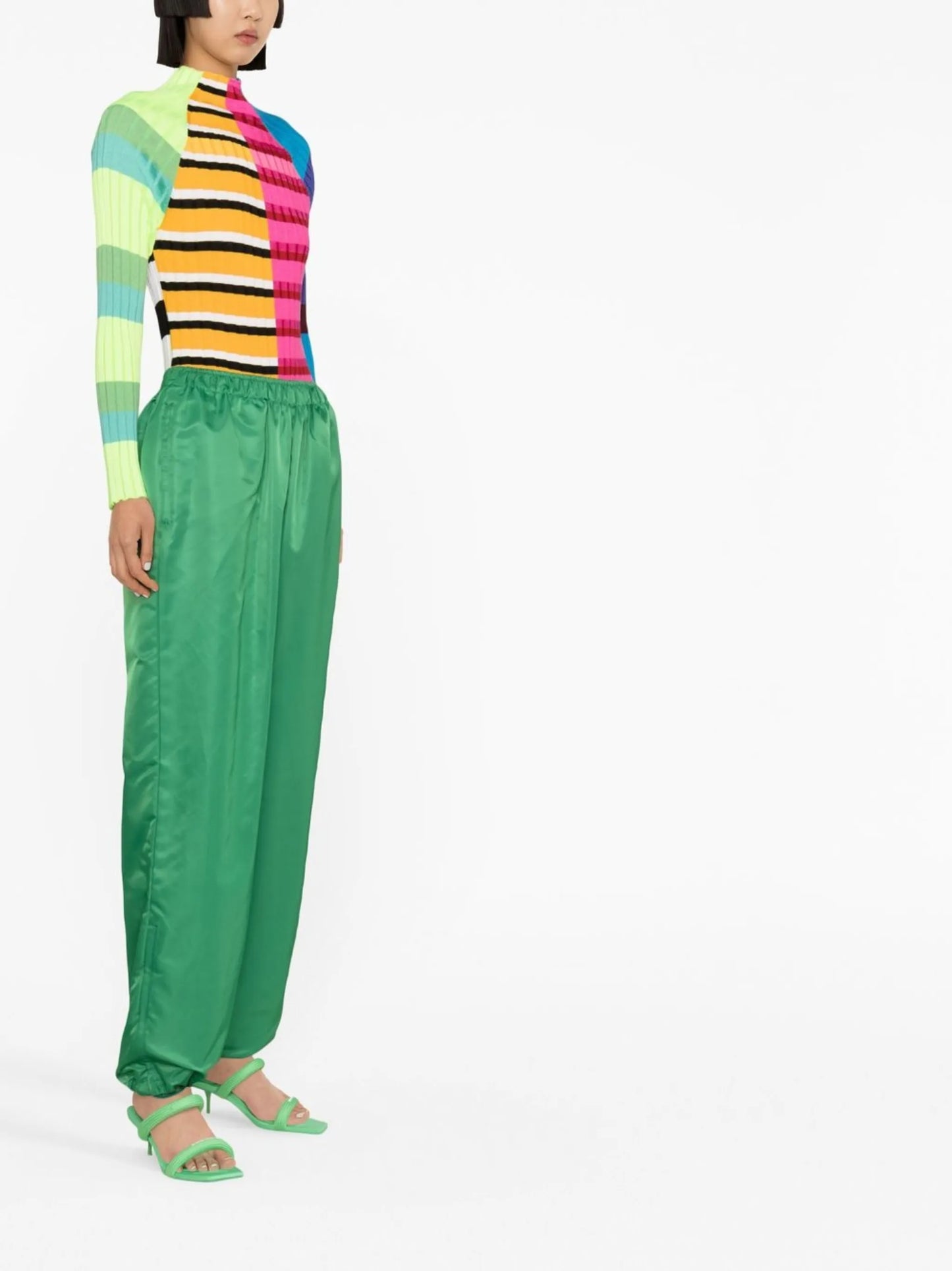 striped colour-block jumper
