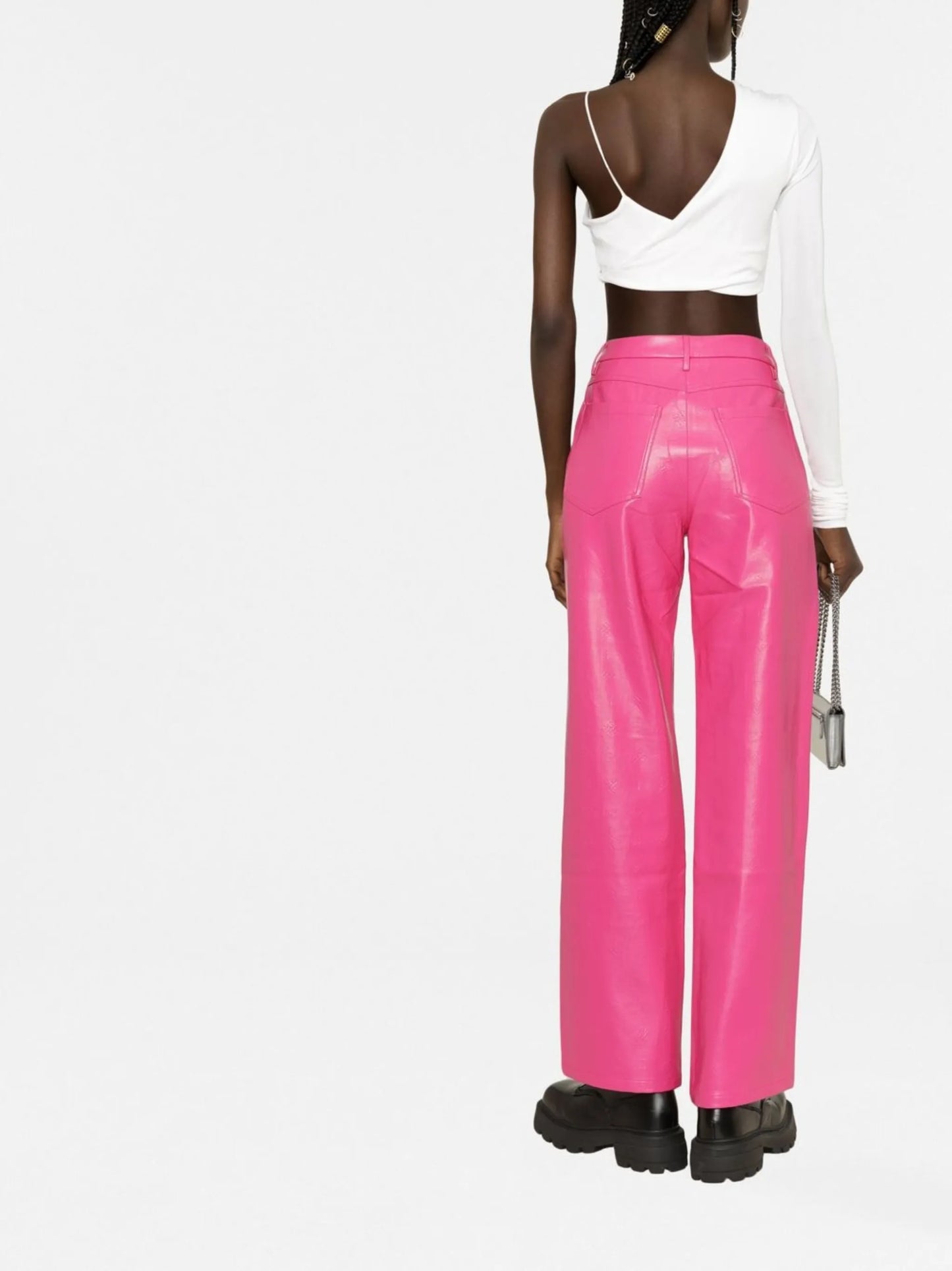 high-waisted wide-leg trousers