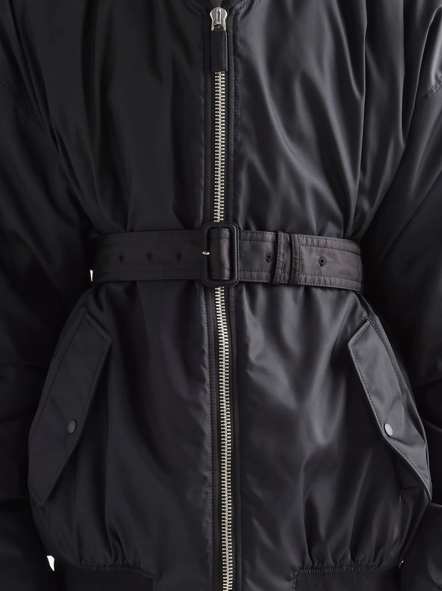 zip-fastening bomber jacket
