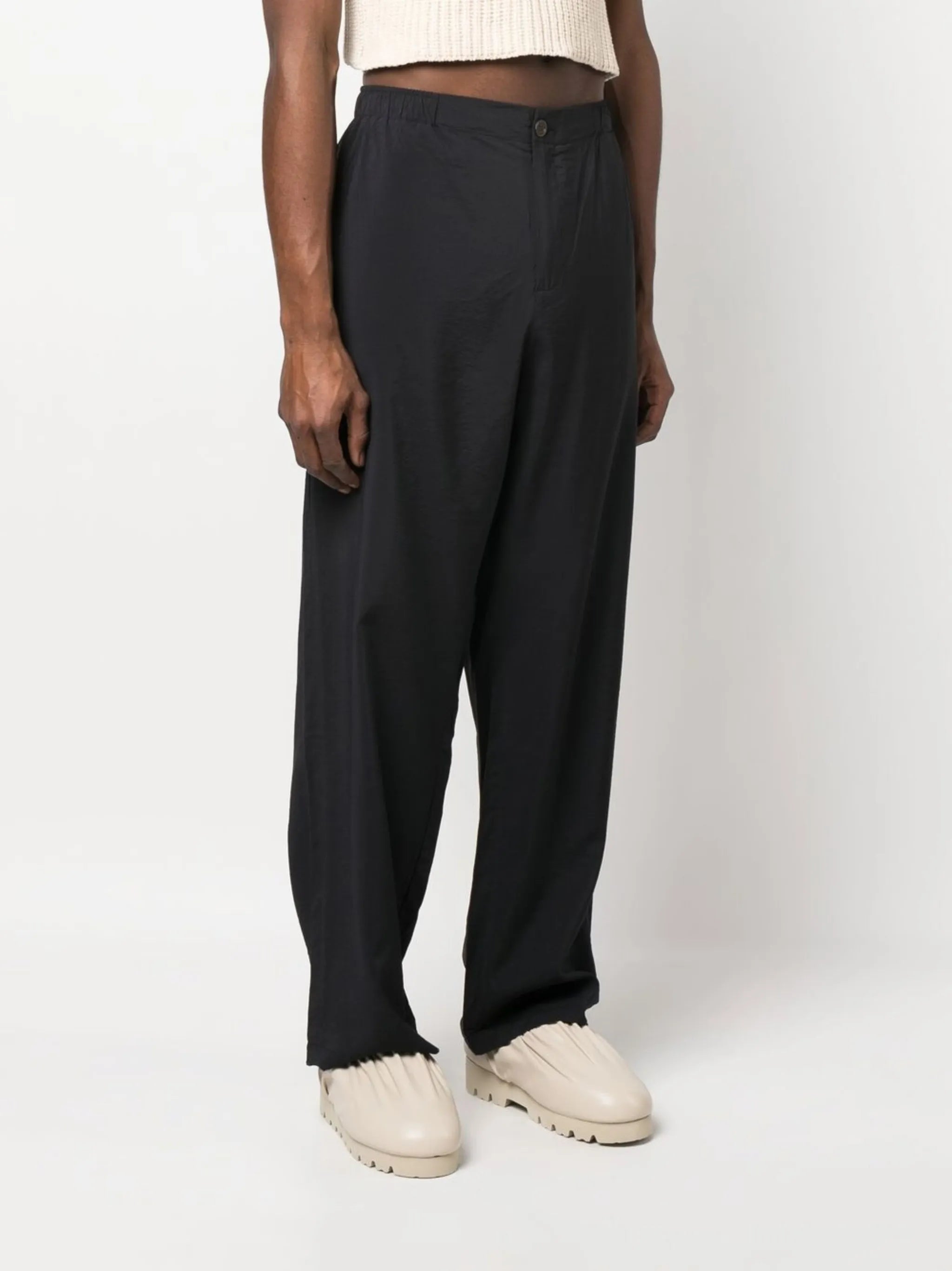 high-waisted wide-leg trousers