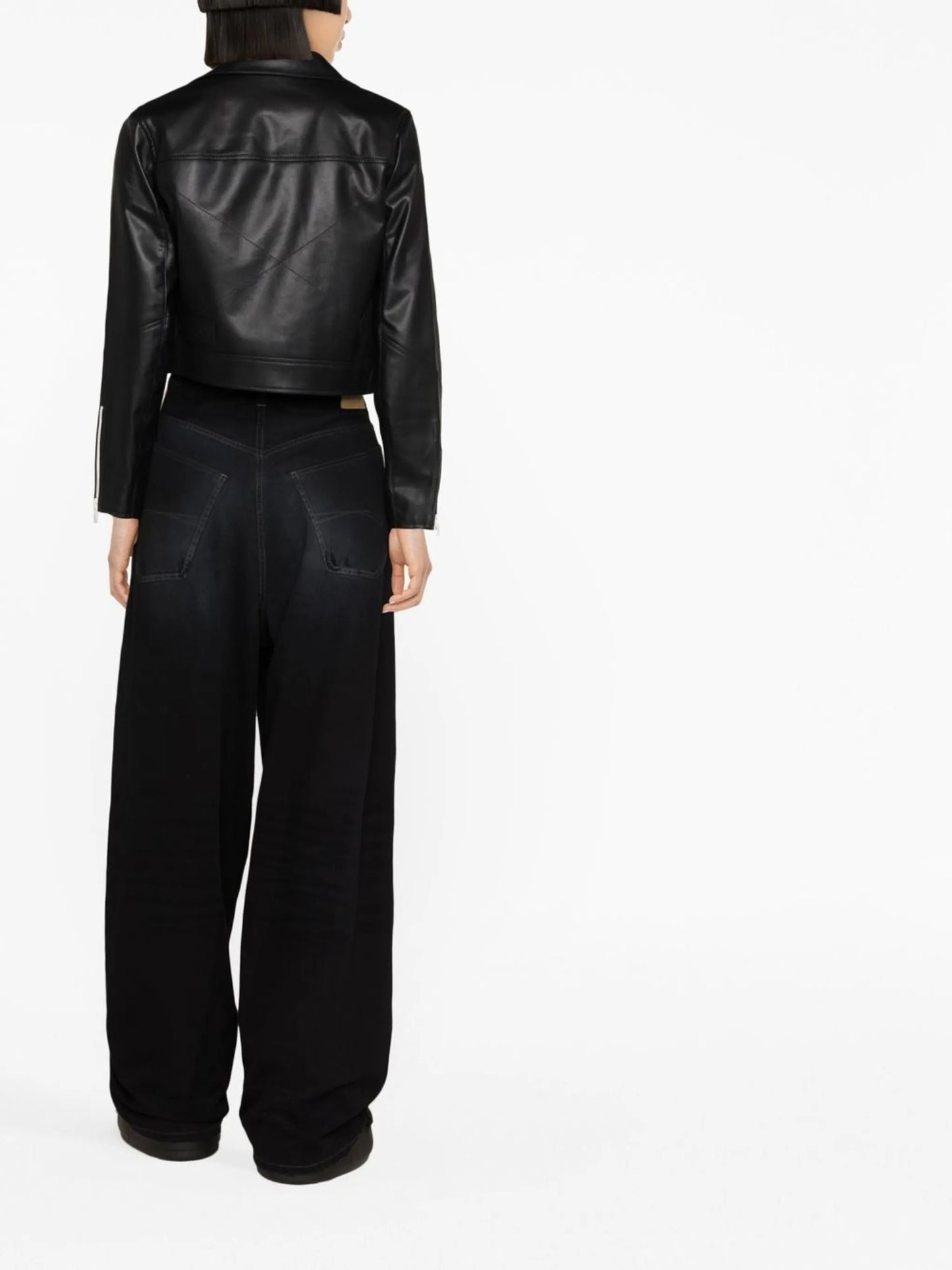 Vyner cropped leather jacket