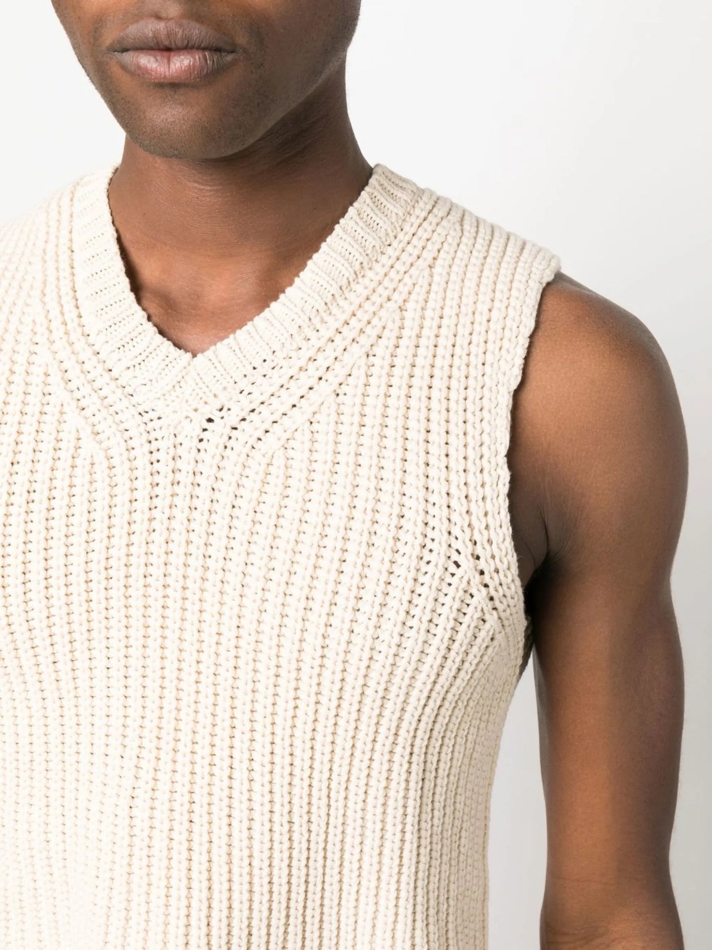 ribbed-knit cropped vest