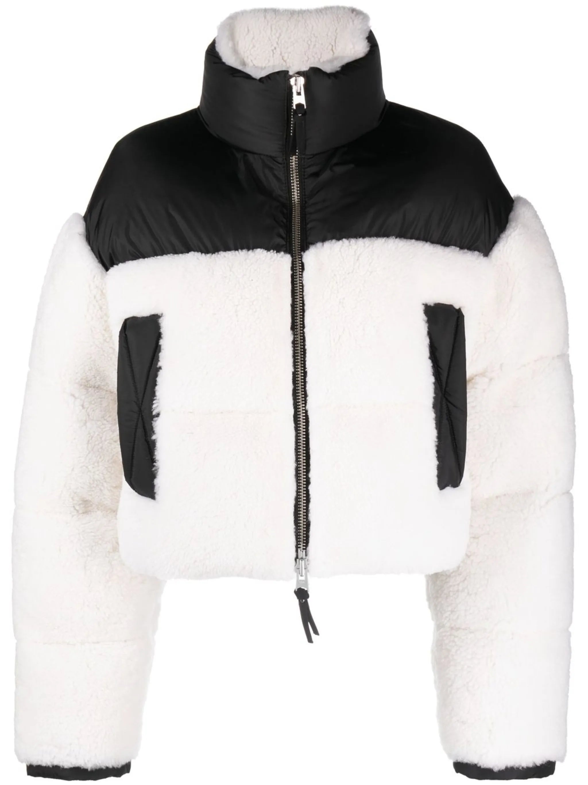zip-fastening padded jacket