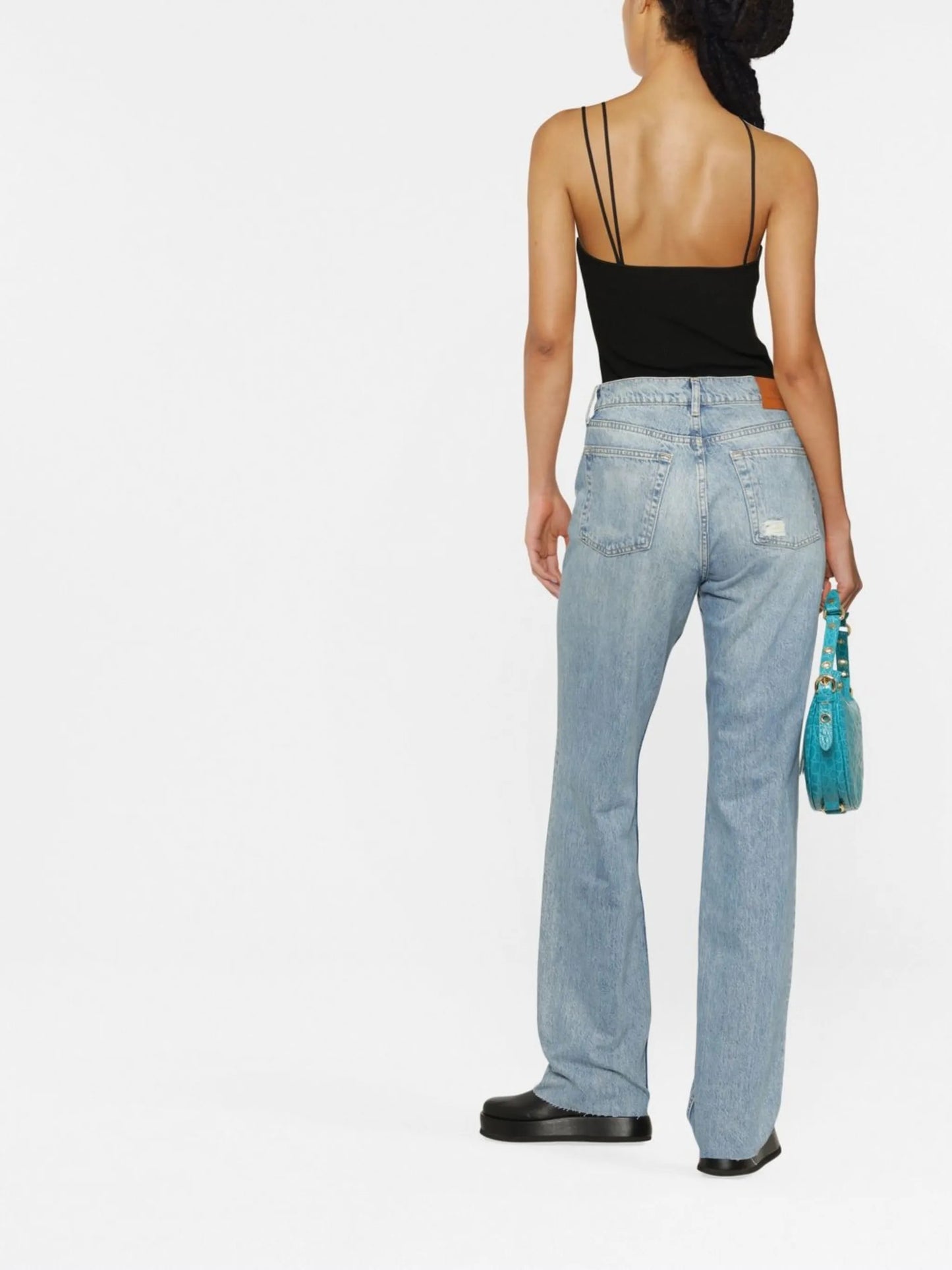 Olsen ripped straight-leg jeans