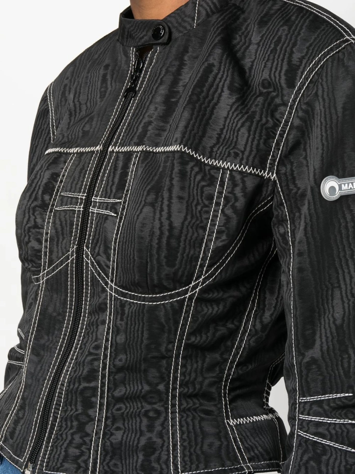 moiré-effect fitted jacket