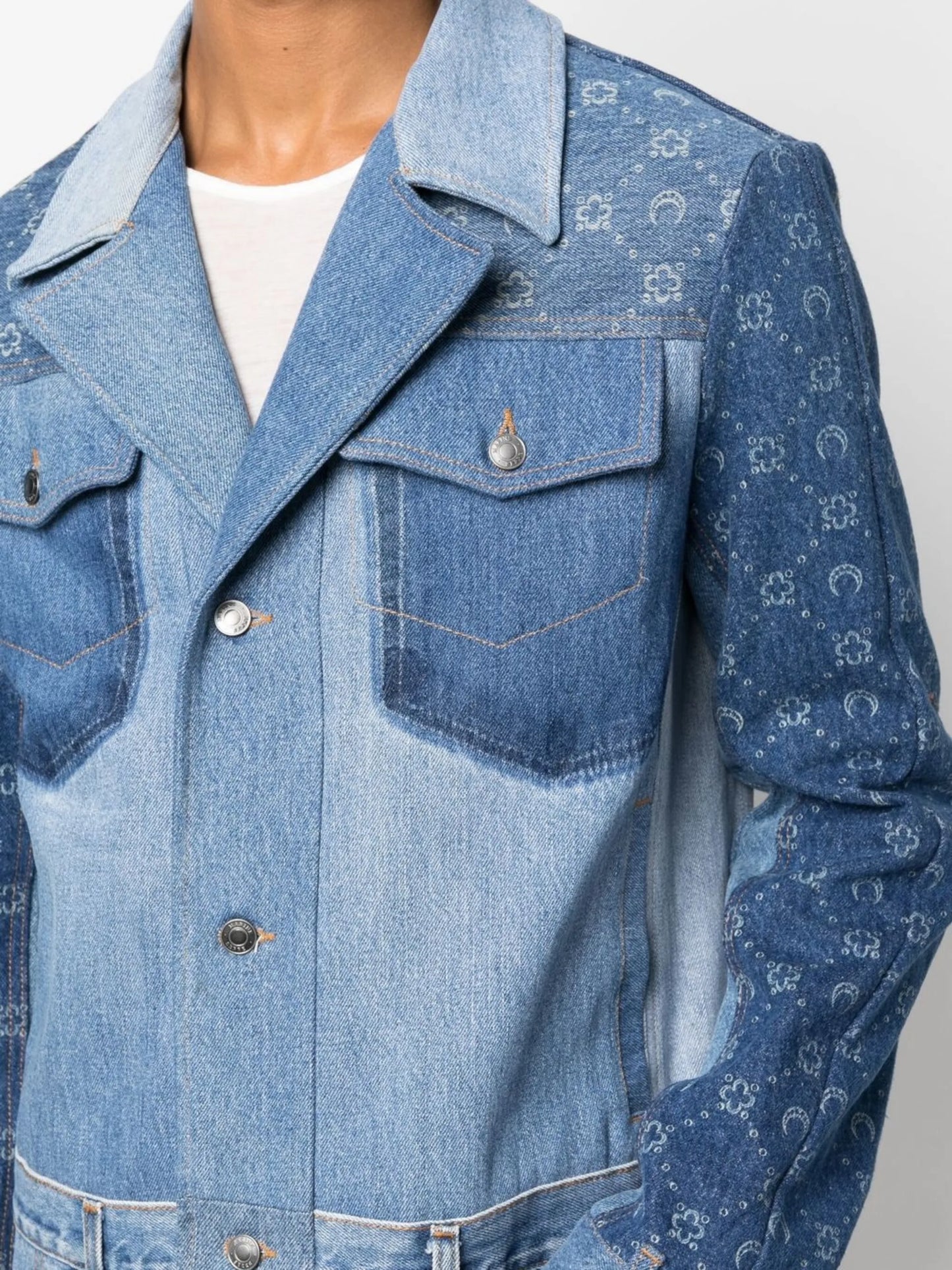 patchwork denim coat