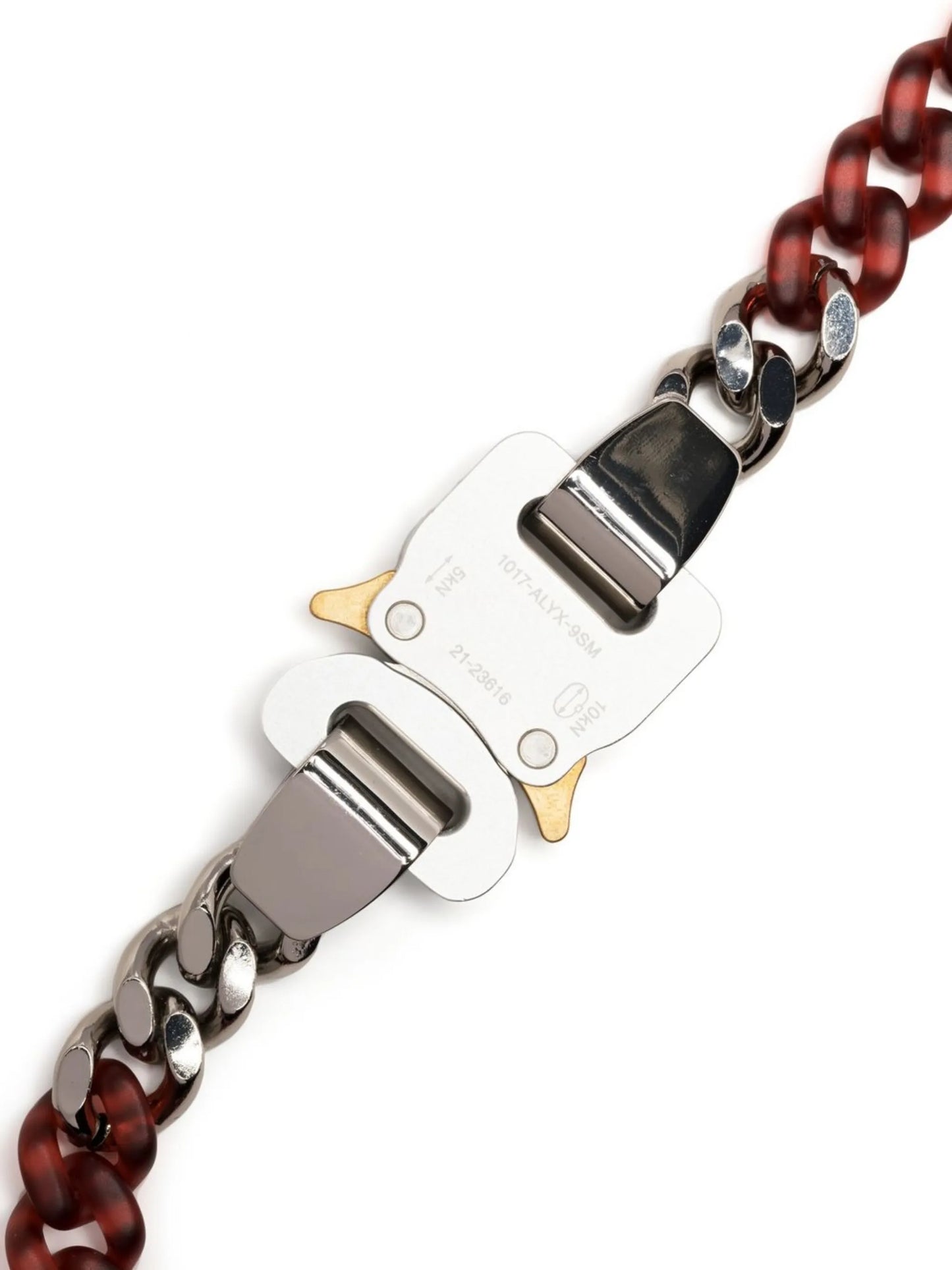 transparent chain-link buckle necklace