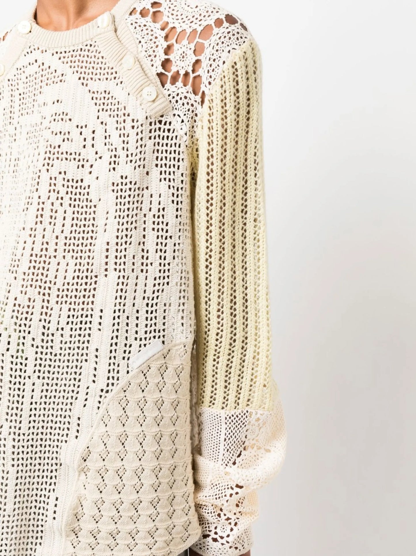 regenerated crochet raglan jumper