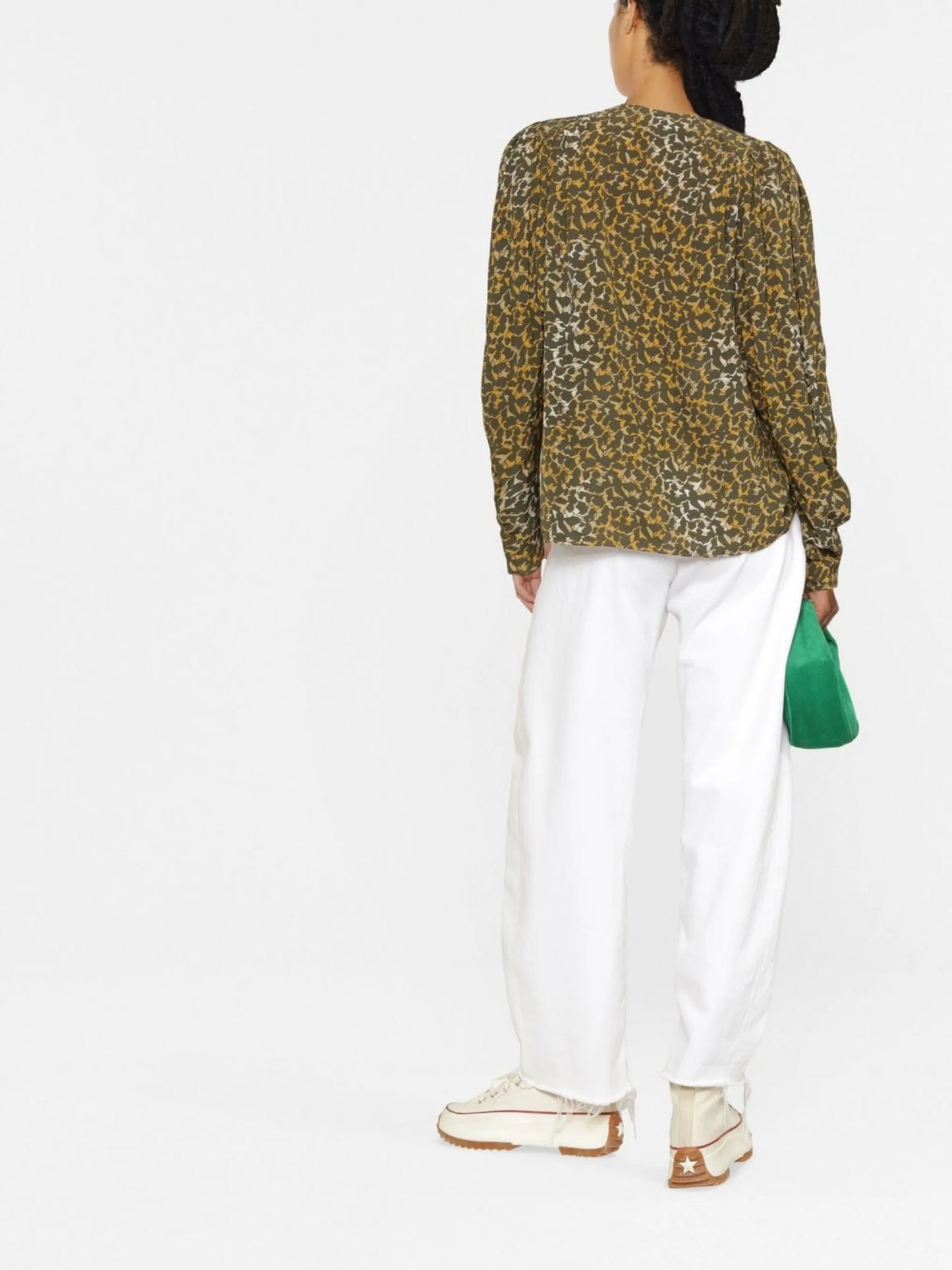 V-neck printed blouse