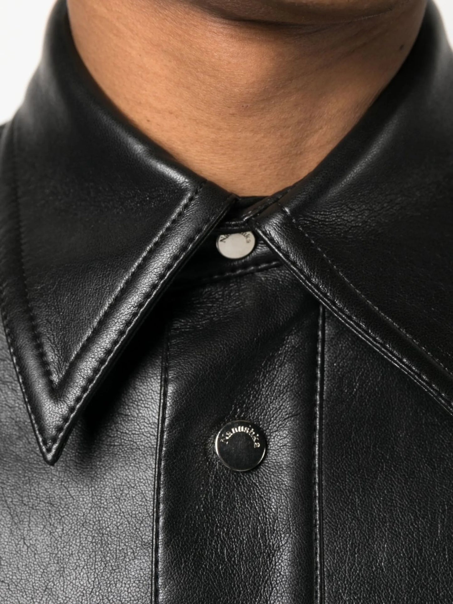 Black Martin Faux Leather Shirt