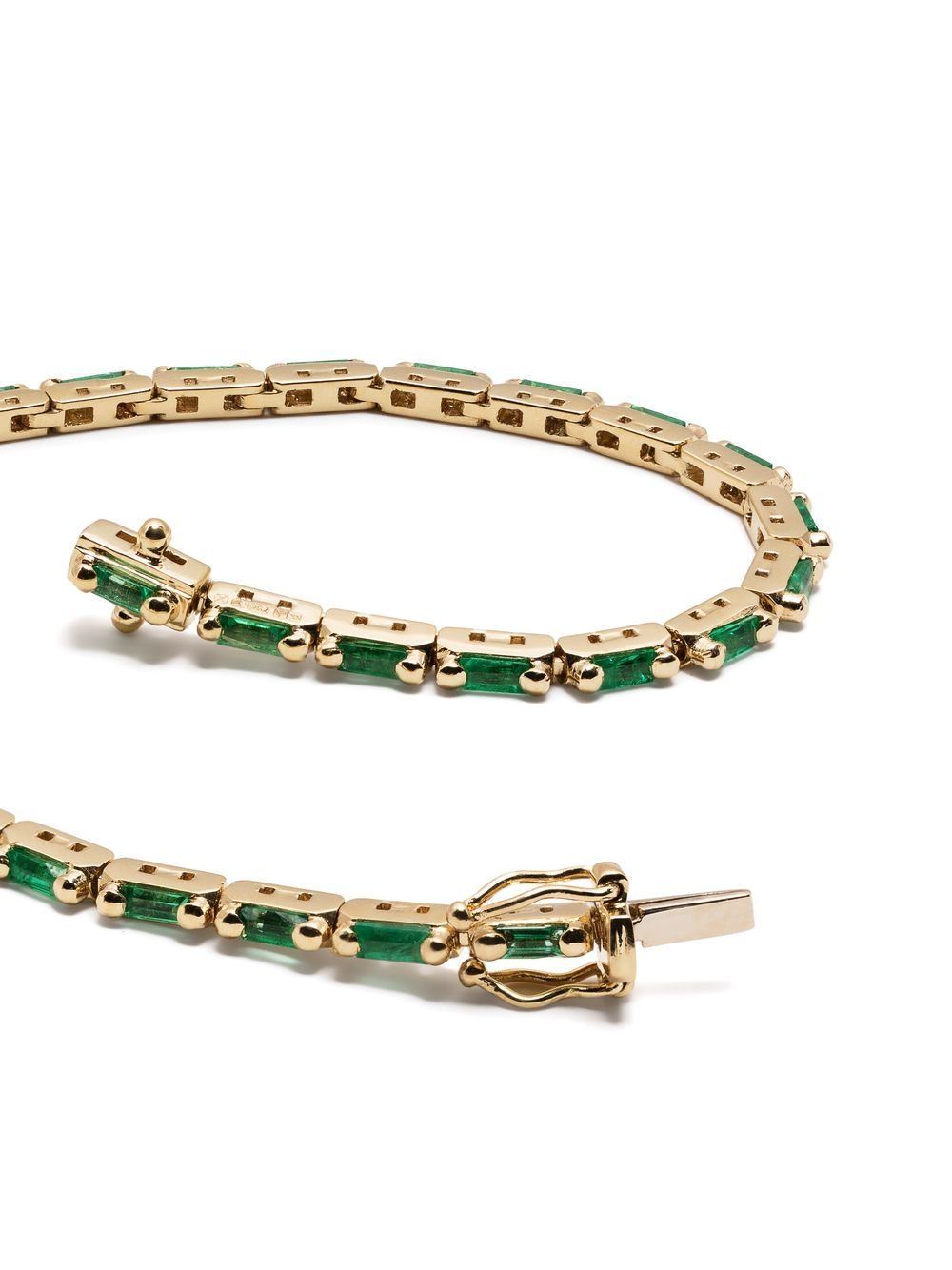 18kt yellow gold emerald tennis bracelet