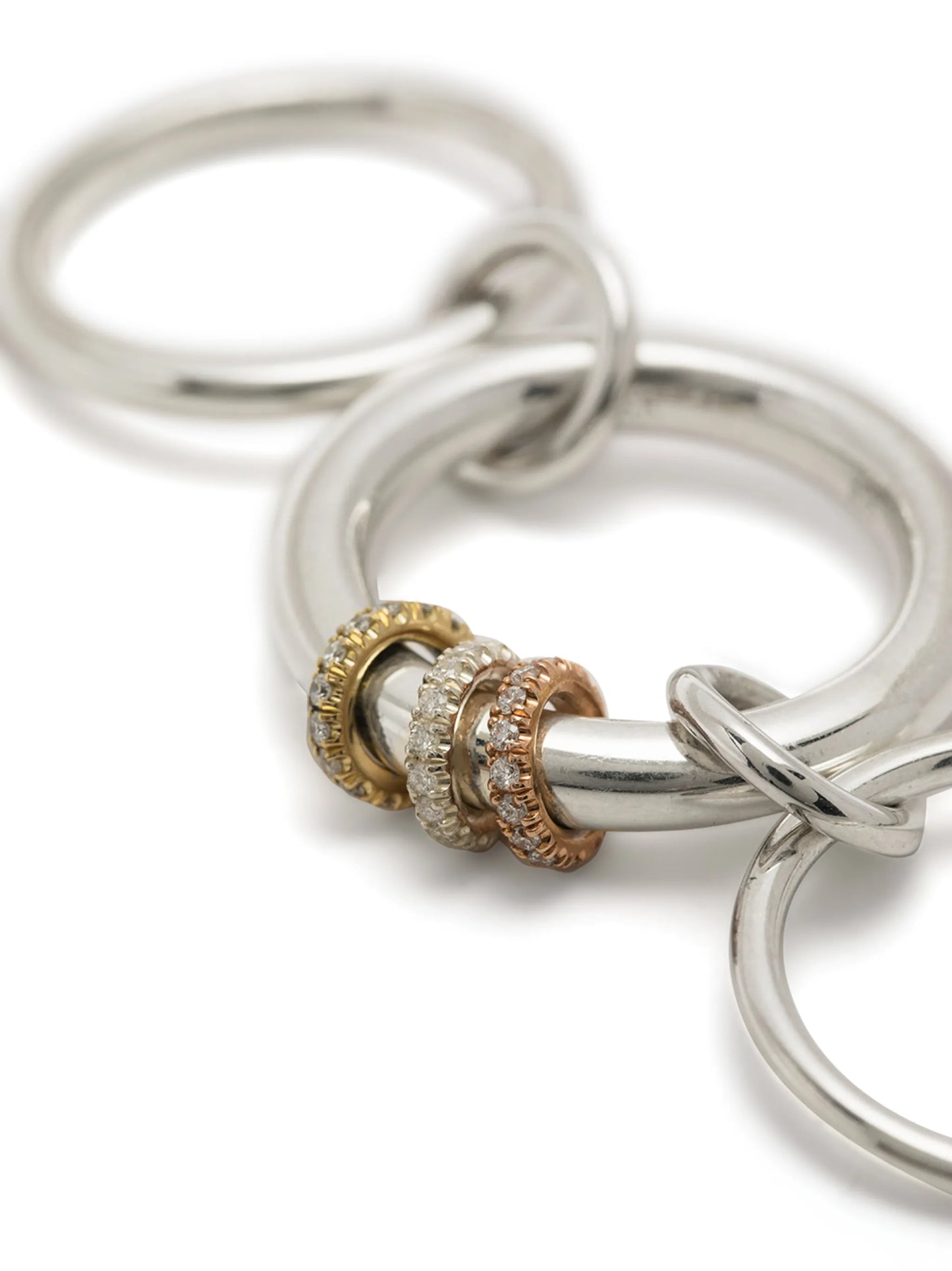 18kt rose gold Gemini SG diamond pavé liked rings